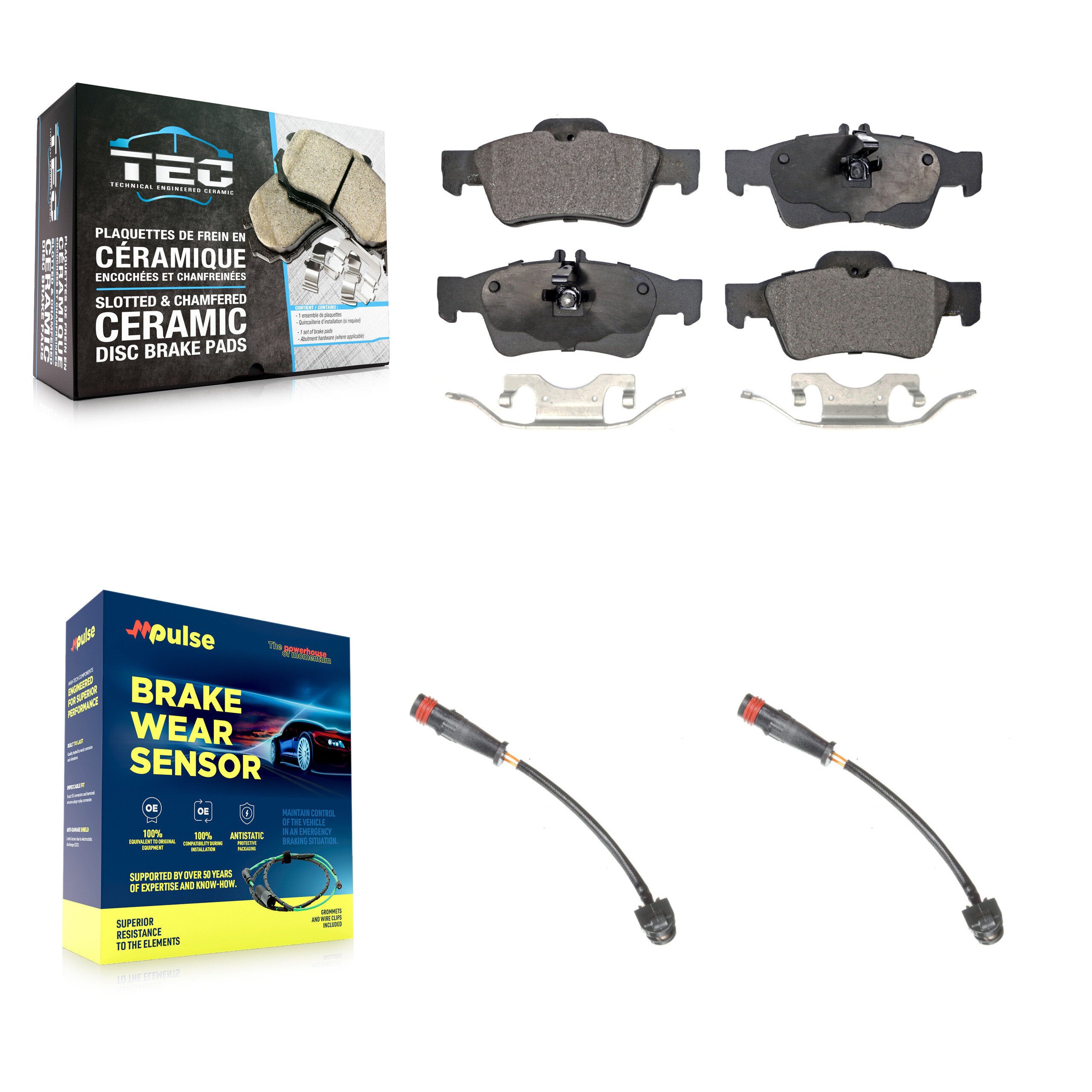 Rear Ceramic Disc Brake Pads And Wear Sensor Kit For Mercedes-Benz SL63 AMG SL65