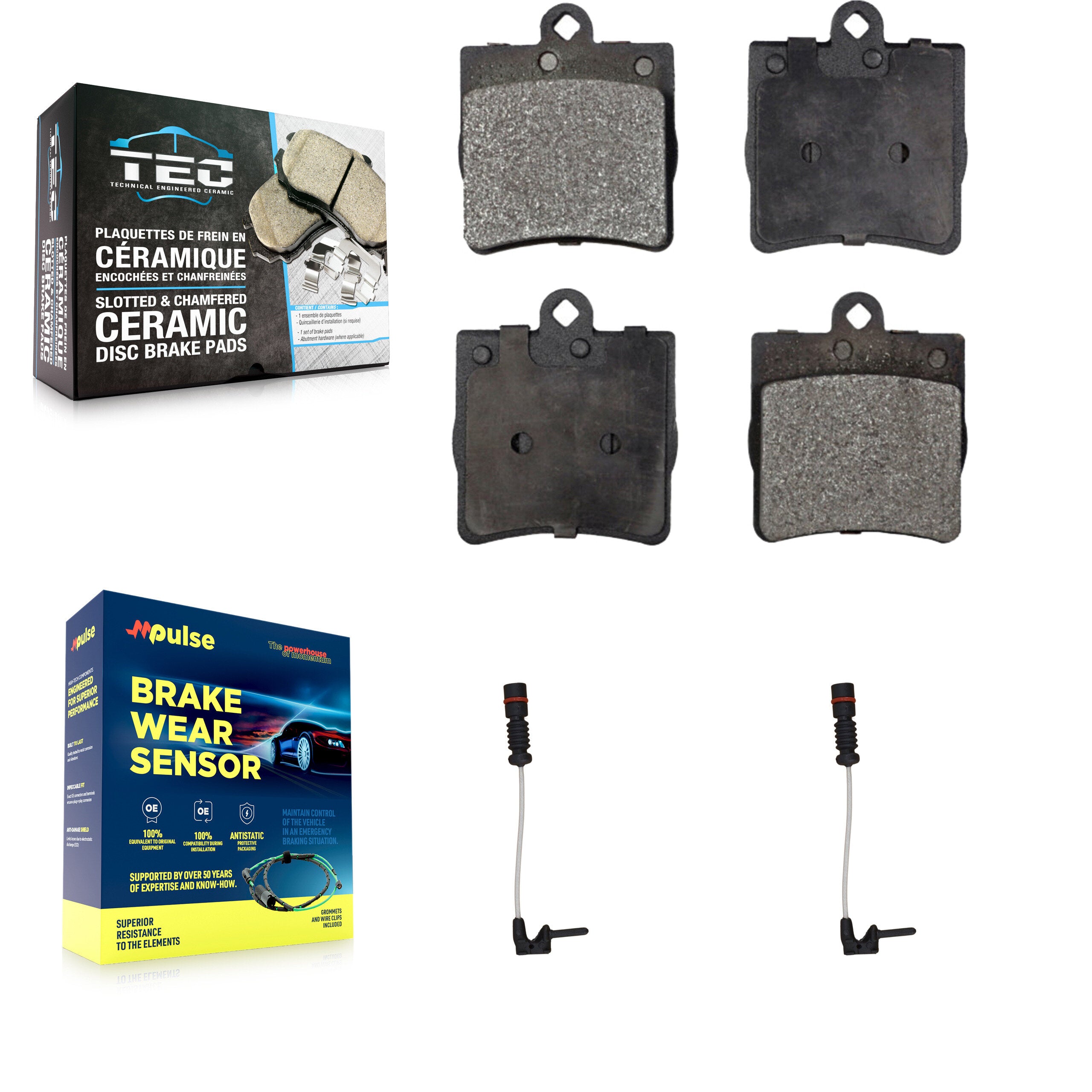 Rear Ceramic Brake Pad Wear Sensor Kit For Chrysler Crossfire Mercedes-Benz C230