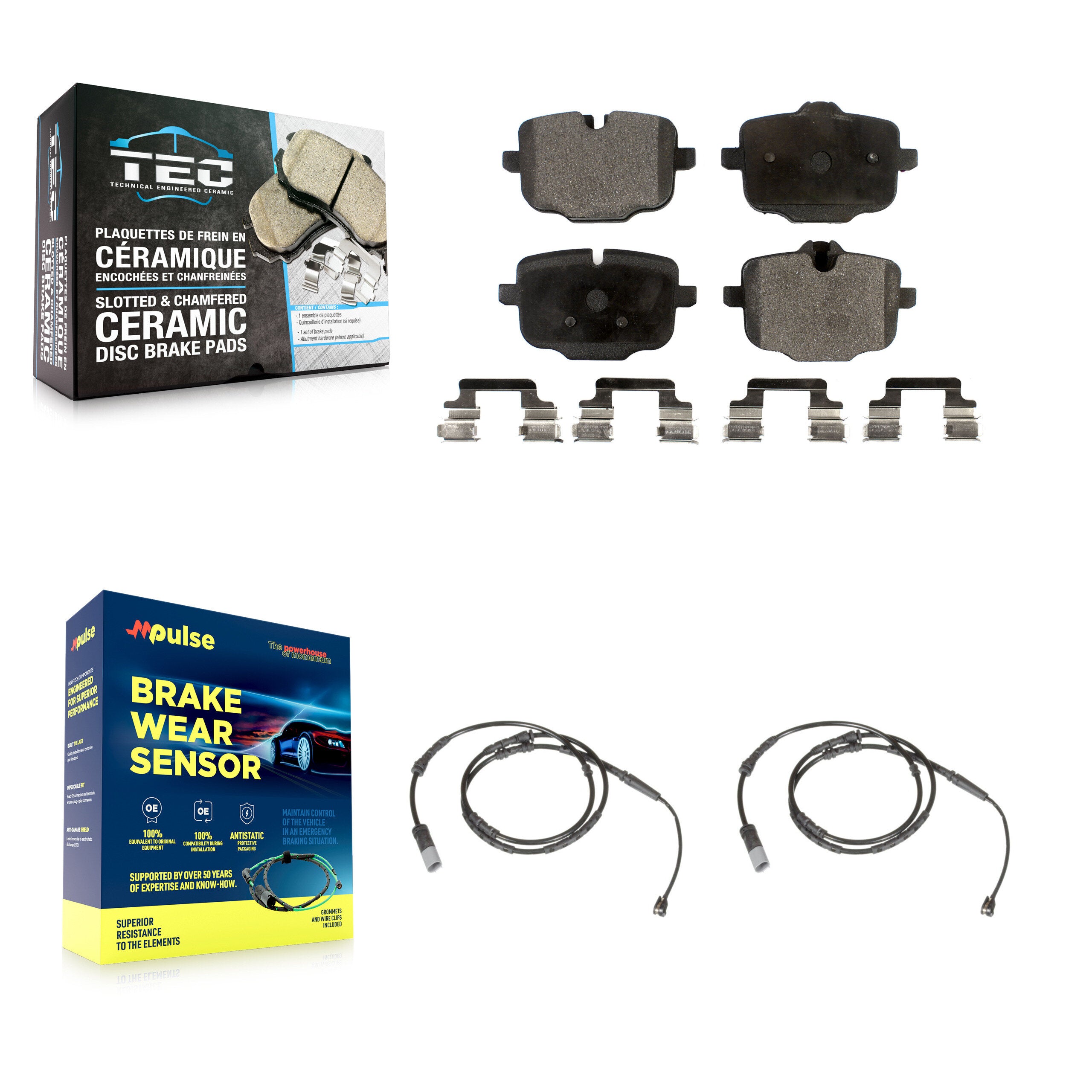 Rear Ceramic Disc Brake Pads And Wear Sensors Kit For 2012 BMW X3 From 10 11