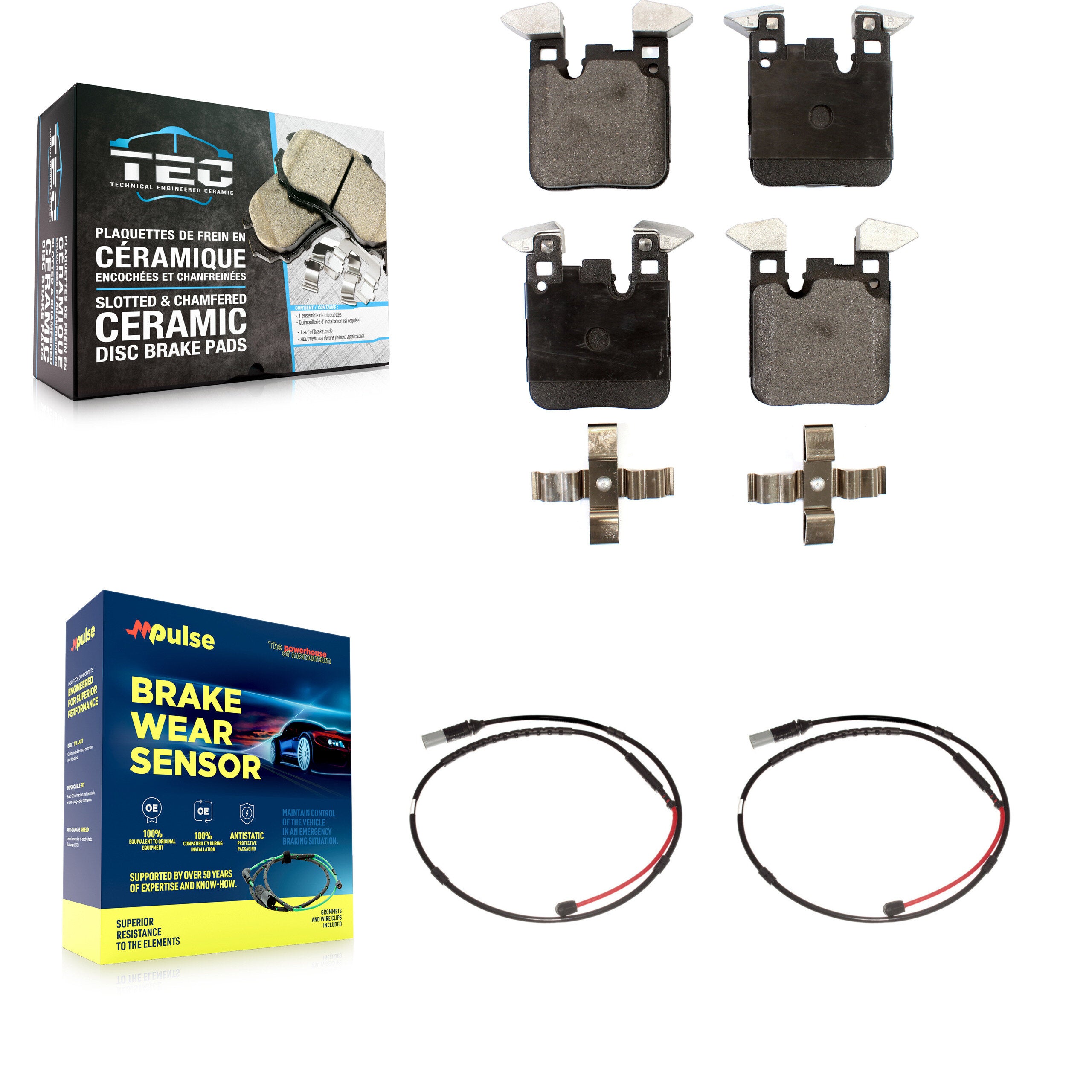Rear Ceramic Disc Brake Pads And Wear Sensors Kit For BMW M3 M2 KTW-101321