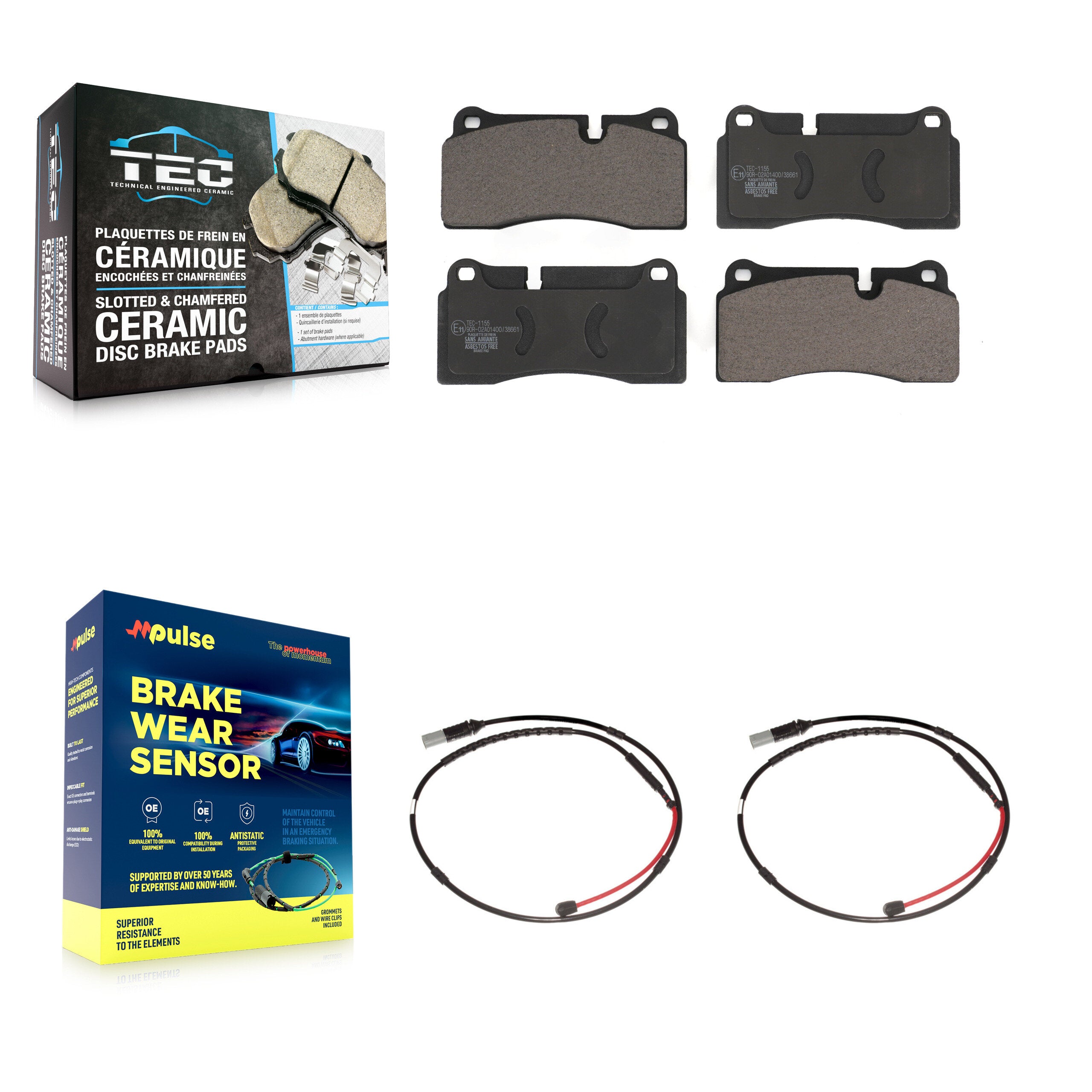 Rear Ceramic Disc Brake Pads And Wear Sensors Kit For BMW M3 M2 KTW-101322