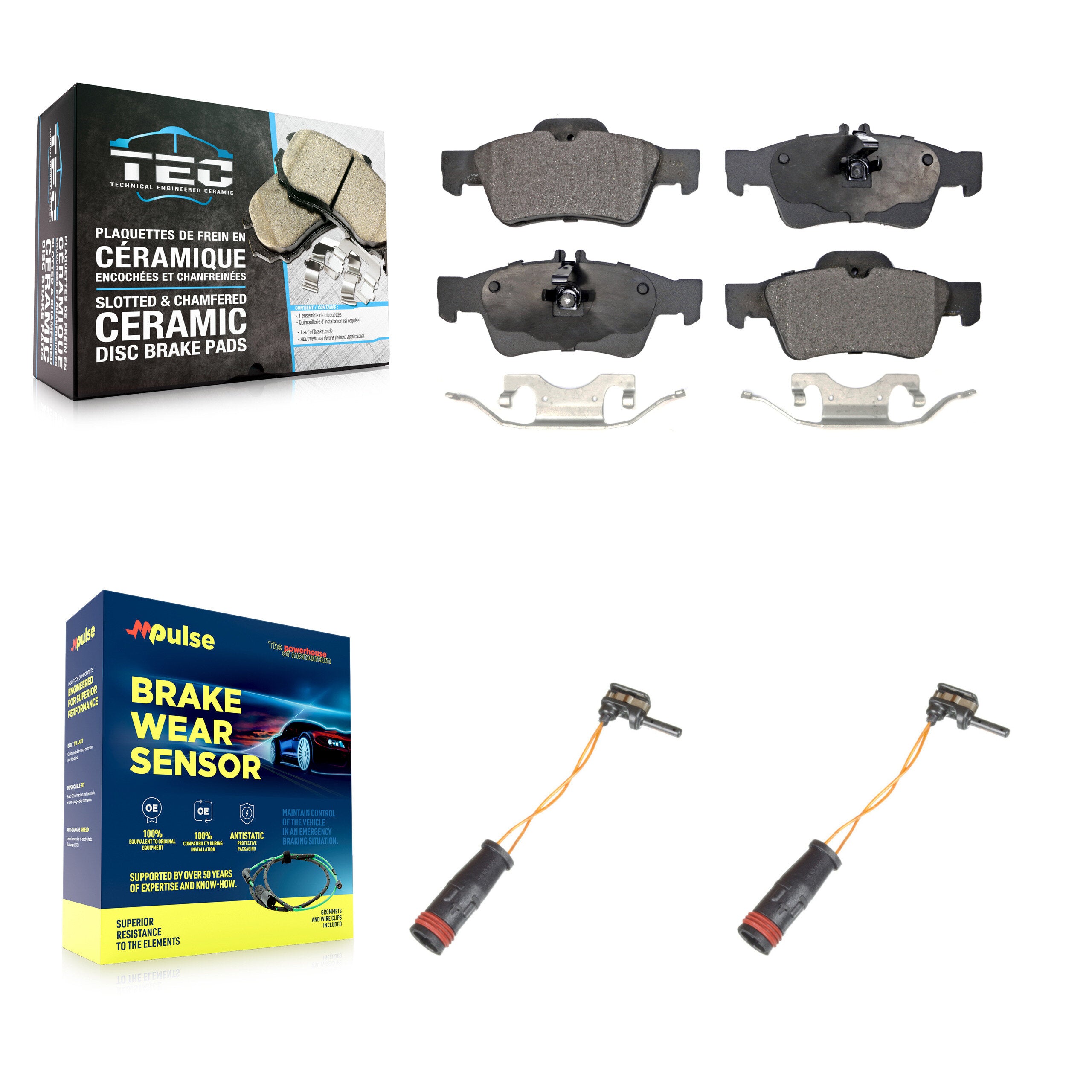 Rear Ceramic Brake Pad And Wear Sensor Kit For Mercedes-Benz E350 E550 S550 E400