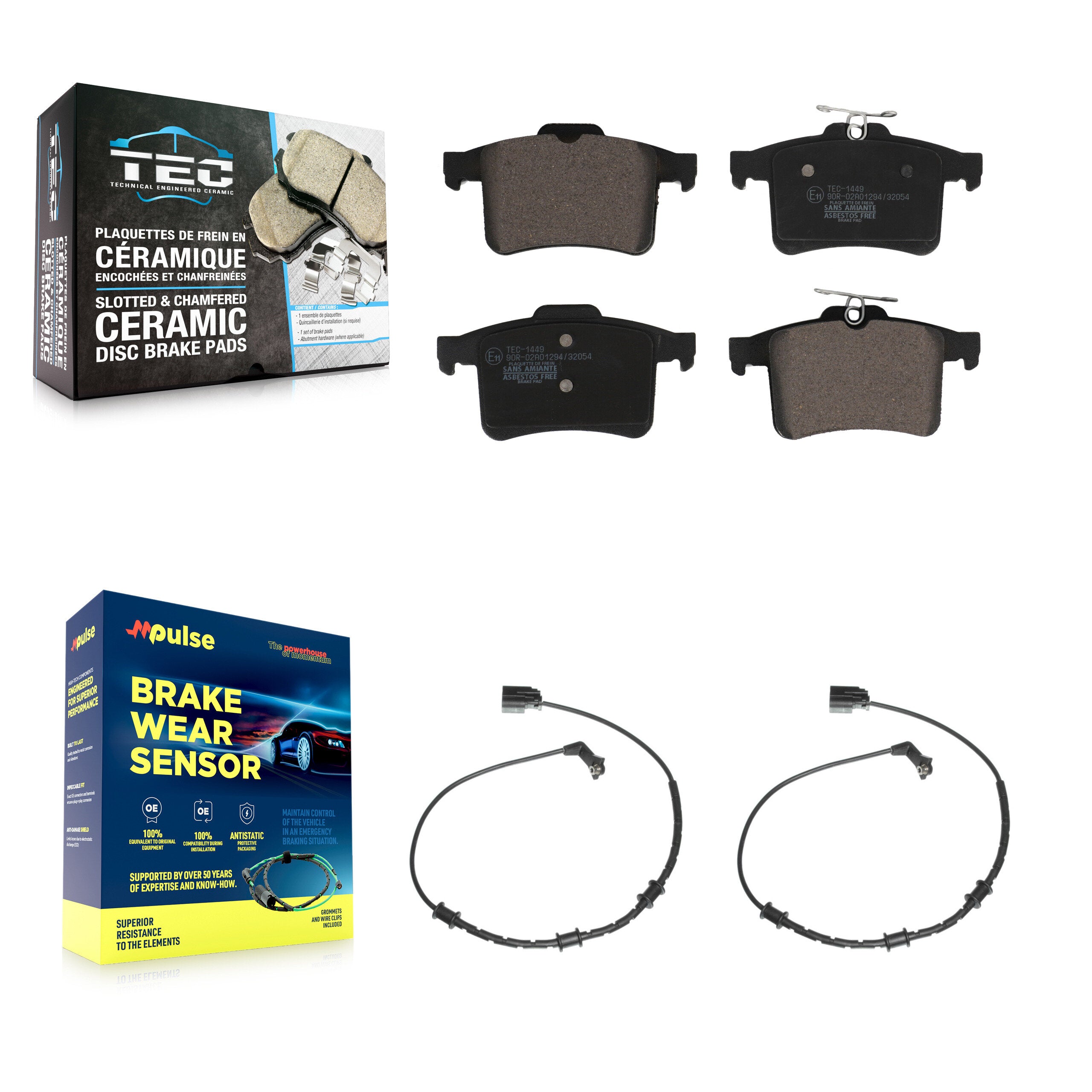 Rear Ceramic Disc Brake Pad & Wear Sensor Kit For Jaguar XF XJ XFR XKR XFR-S XJR