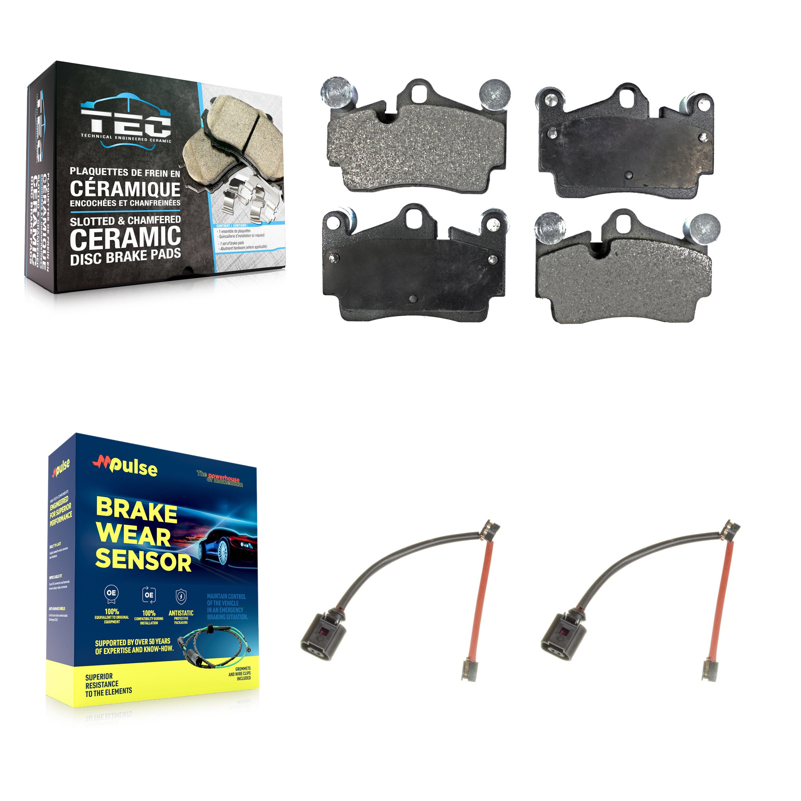 Rear Ceramic Brake Pads & Wear Sensor Kit For Audi Q7 Porsche Cayenne Volkswagen