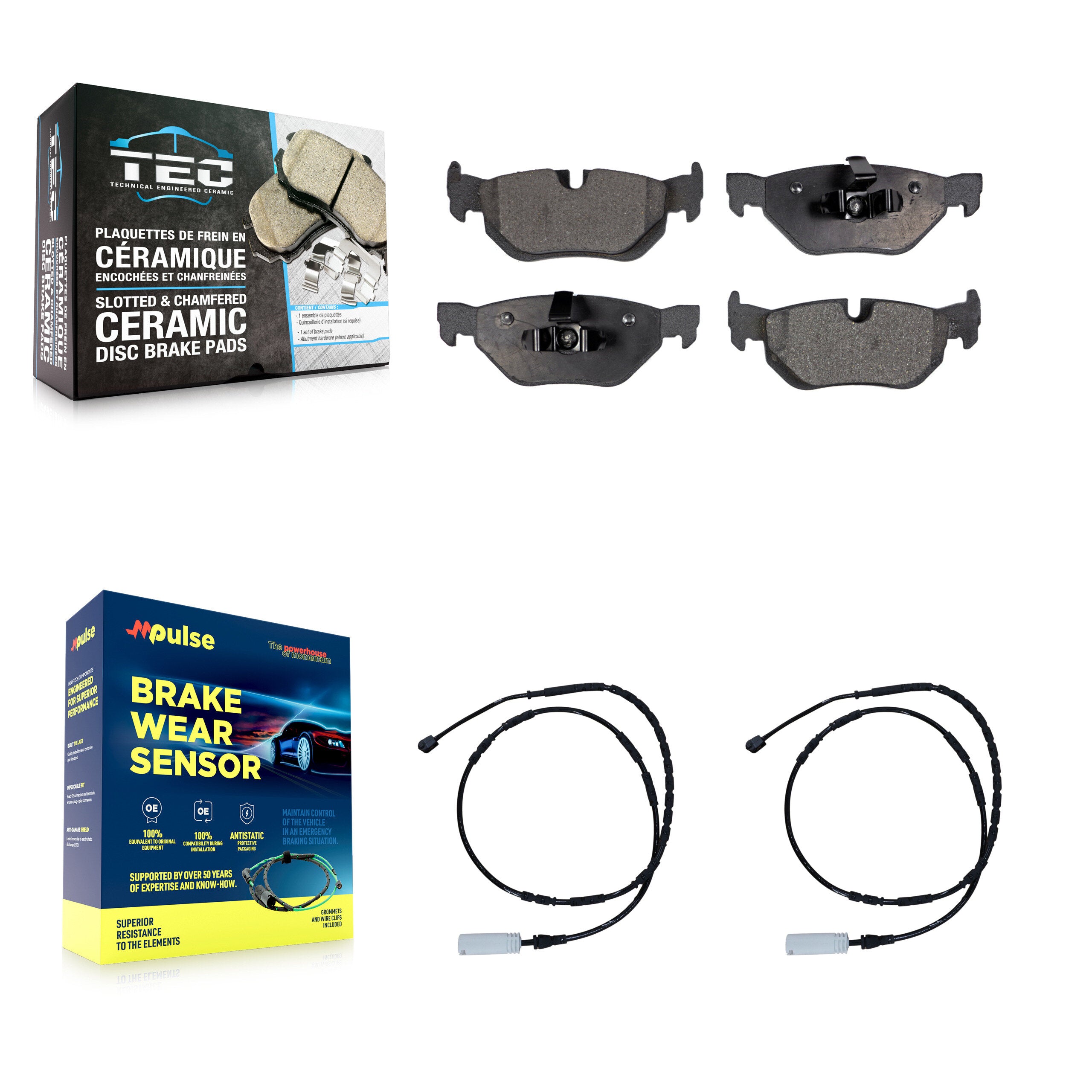 Rear Ceramic Disc Brake Pads And Wear Sensors Kit For BMW 328i xDrive 128i
