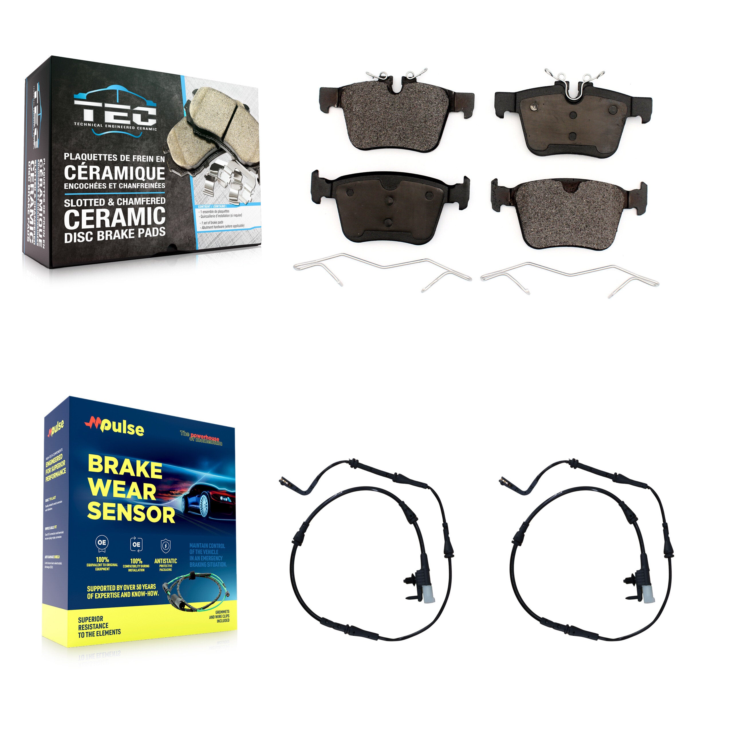 Rear Ceramic Disc Brake Pads And Wear Sensors Kit For Land Rover Discovery Sport