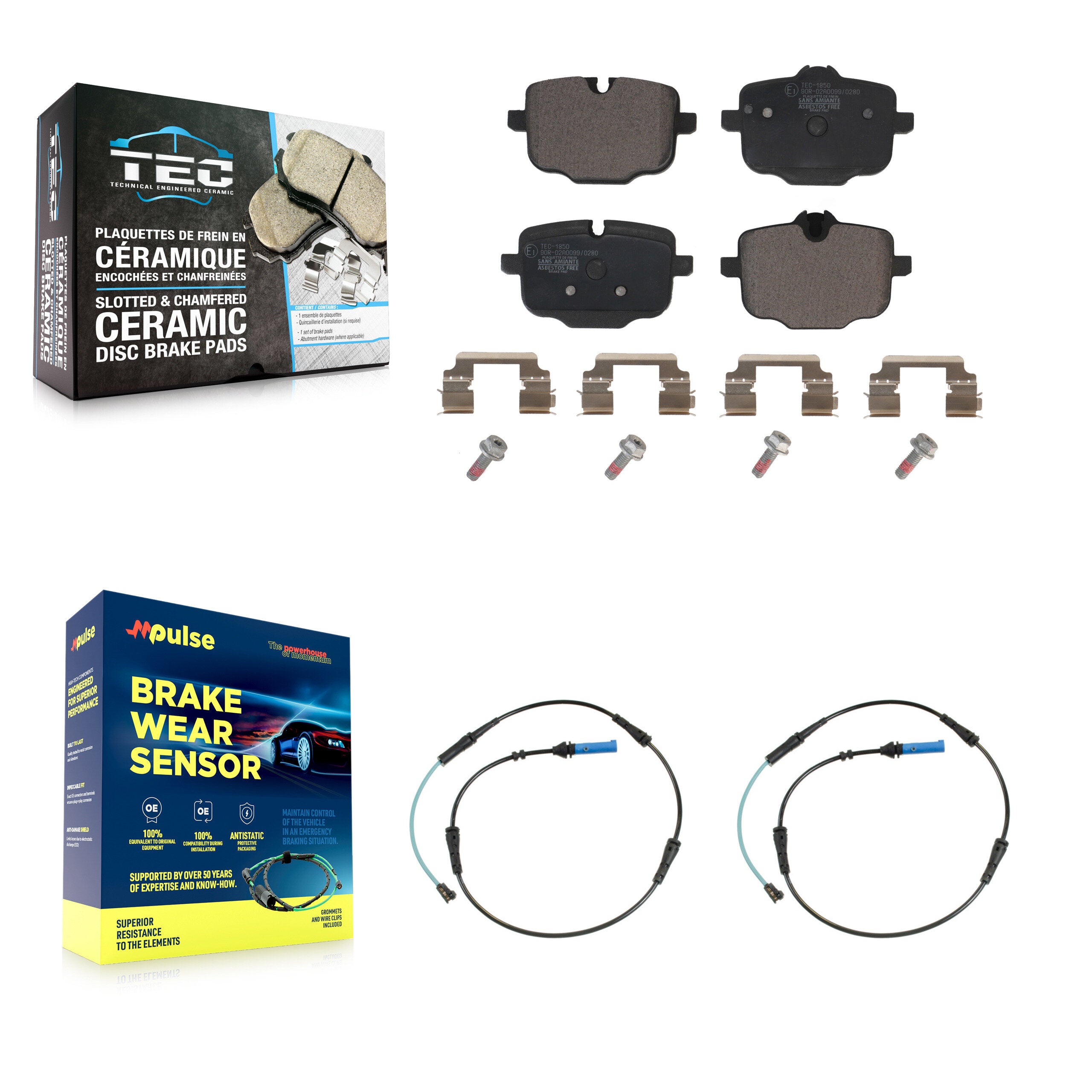 Rear Ceramic Brake Pad Wear Sensor Kit For BMW 530i xDrive 540i 750i M550i X6 B7