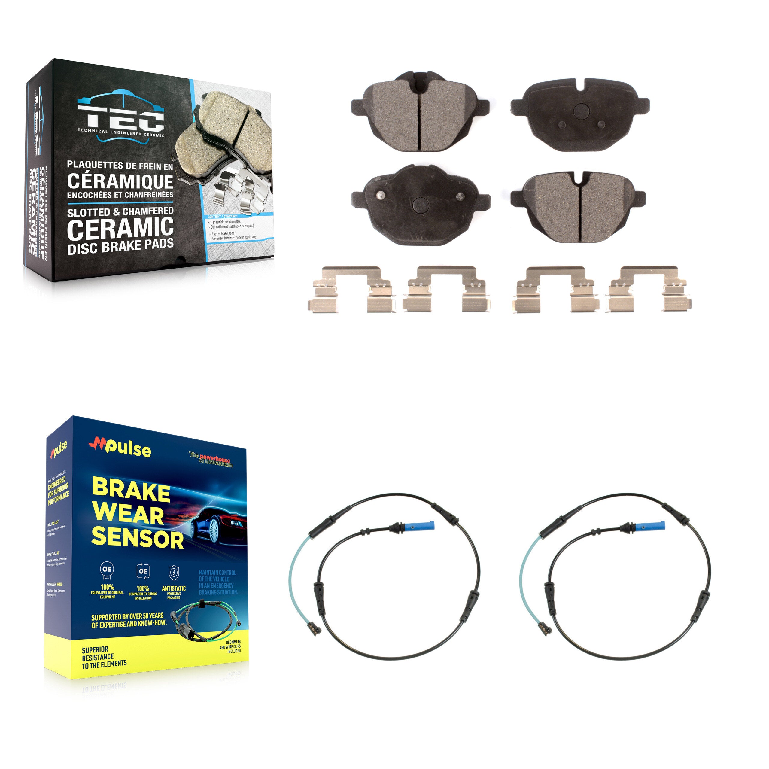 Rear Ceramic Disc Brake Pads And Wear Sensors Kit For BMW 530i xDrive 530e 540d
