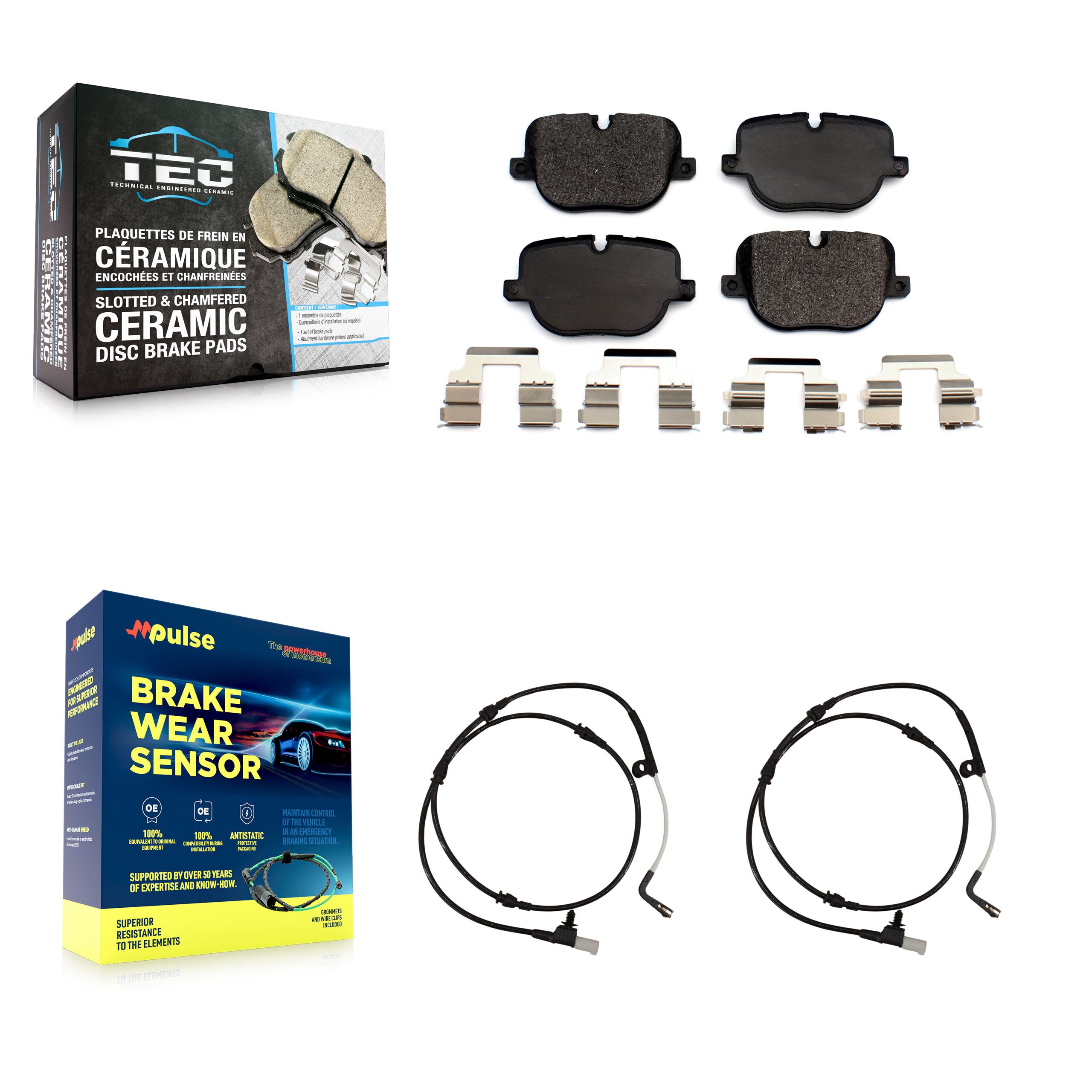 Rear Ceramic Disc Brake Pads And Wear Sensors Kit For Land Rover Range Sport