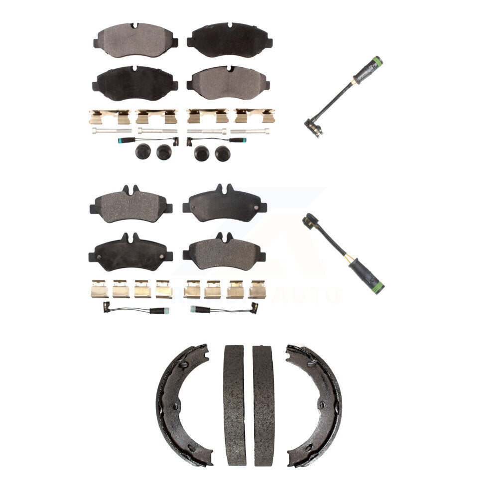Front Rear Ceramic Disc Brake Pads And Extra Wear Sensors Kit For KTW-101436