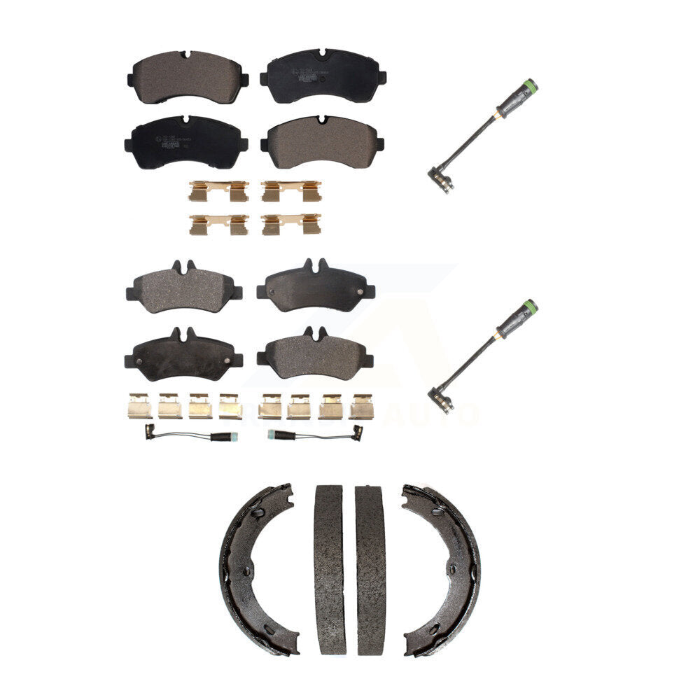 Front Rear Ceramic Disc Brake Pads And Extra Wear Sensors Kit For KTW-101442