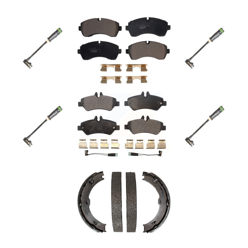 Front Rear Ceramic Disc Brake Pads And Extra Wear Sensors Kit For KTW-101487