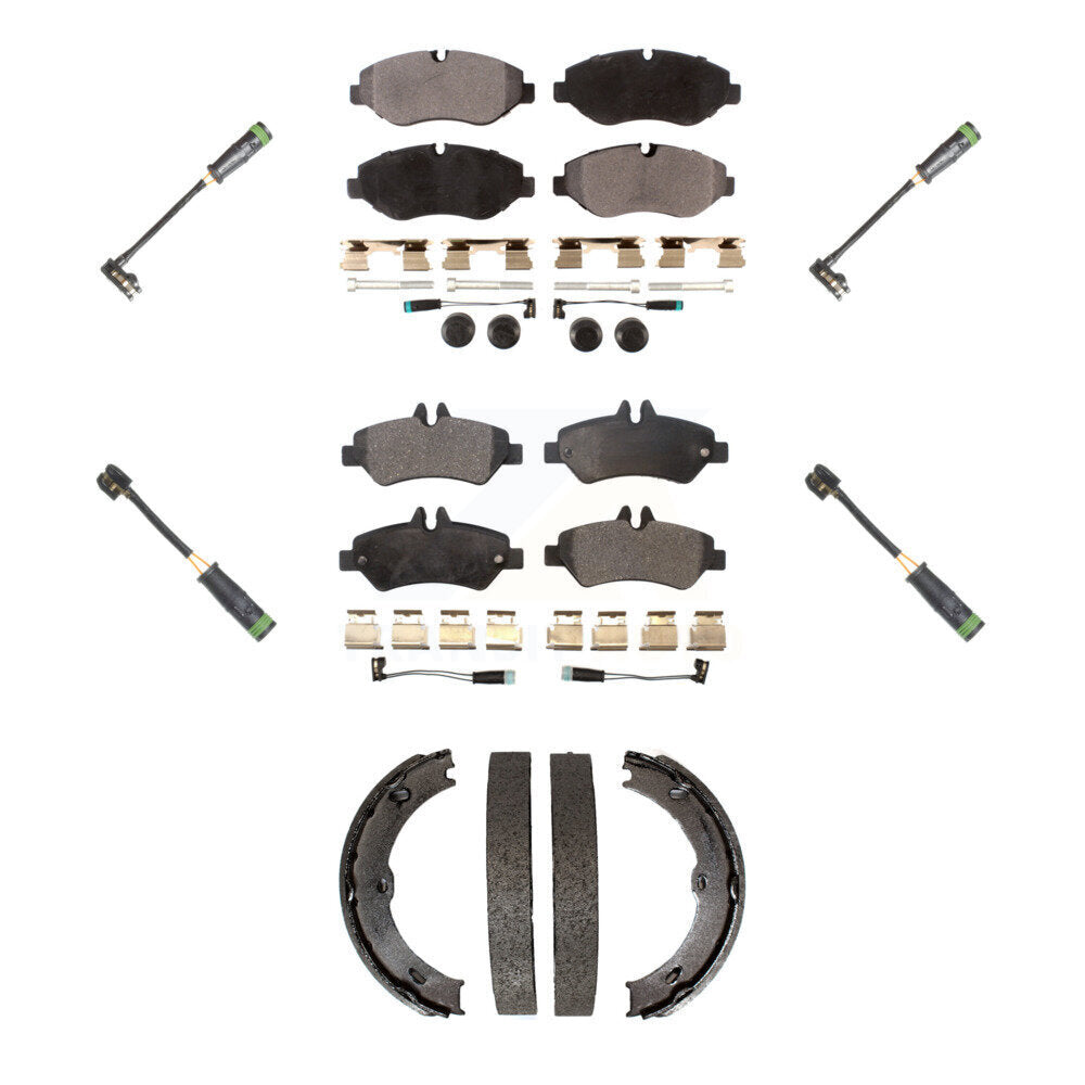 Front Rear Ceramic Disc Brake Pads And Extra Wear Sensors Kit For KTW-101490