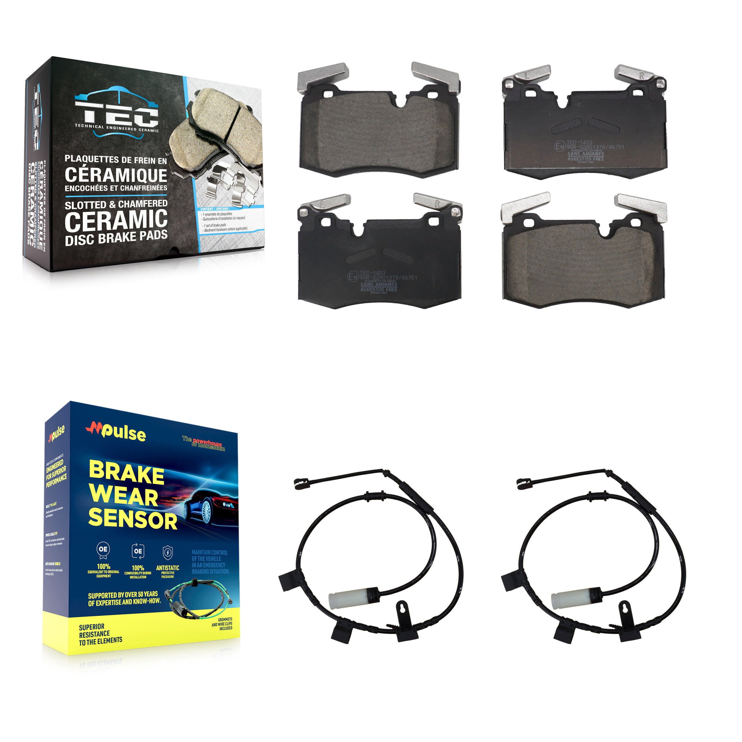 Front Ceramic Disc Brake Pads And Wear Sensors Kit For Mini Cooper KTW-101685