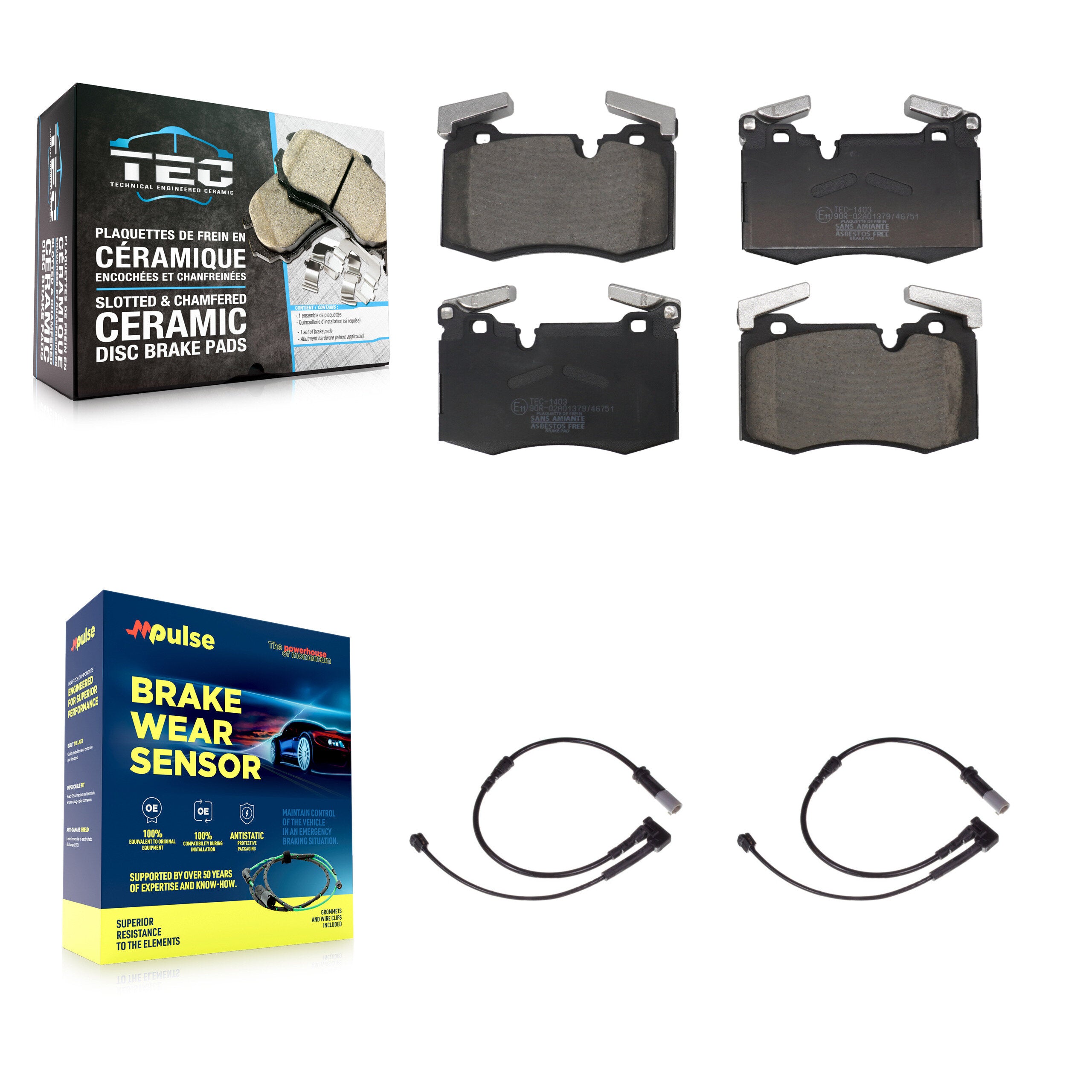 Front Ceramic Disc Brake Pads And Wear Sensors Kit For Mini Cooper KTW-101686