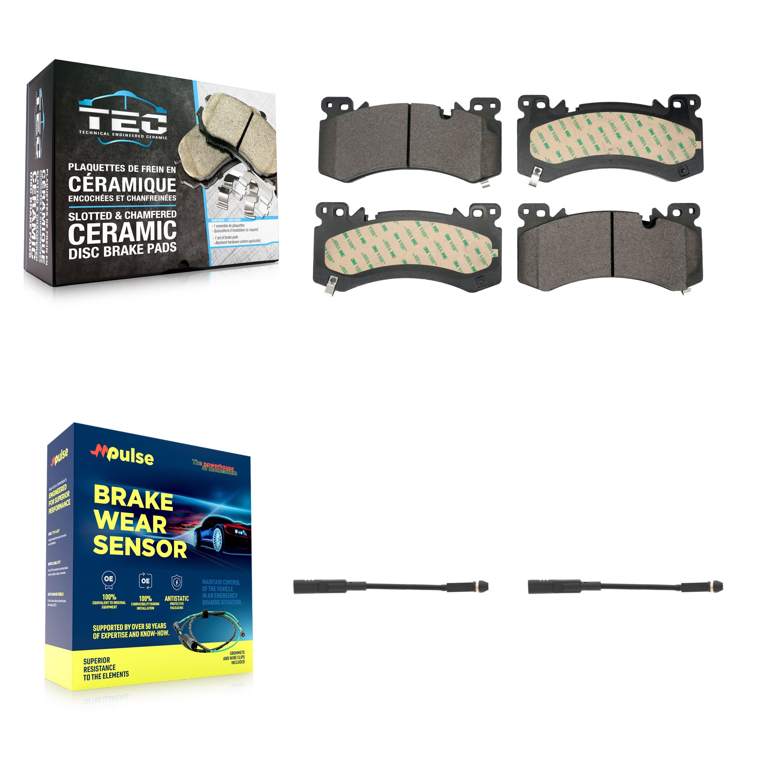 Front Ceramic Brake Pad Wear Sensor Kit For 21-22 Chevrolet Tahoe 3.0L/5.3L/6.2L