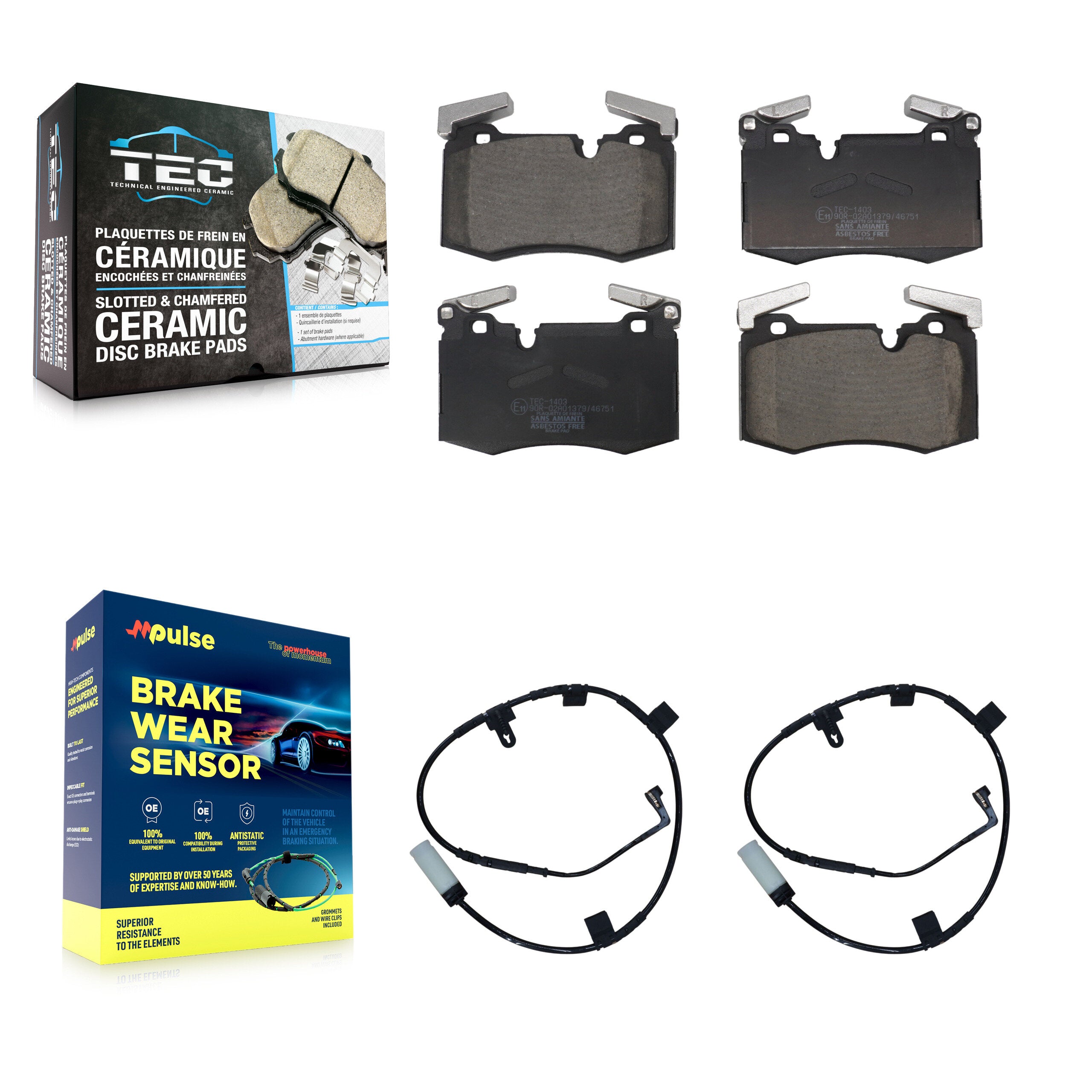 Front Ceramic Disc Brake Pads And Wear Sensors Kit For Mini Cooper KTW-101695
