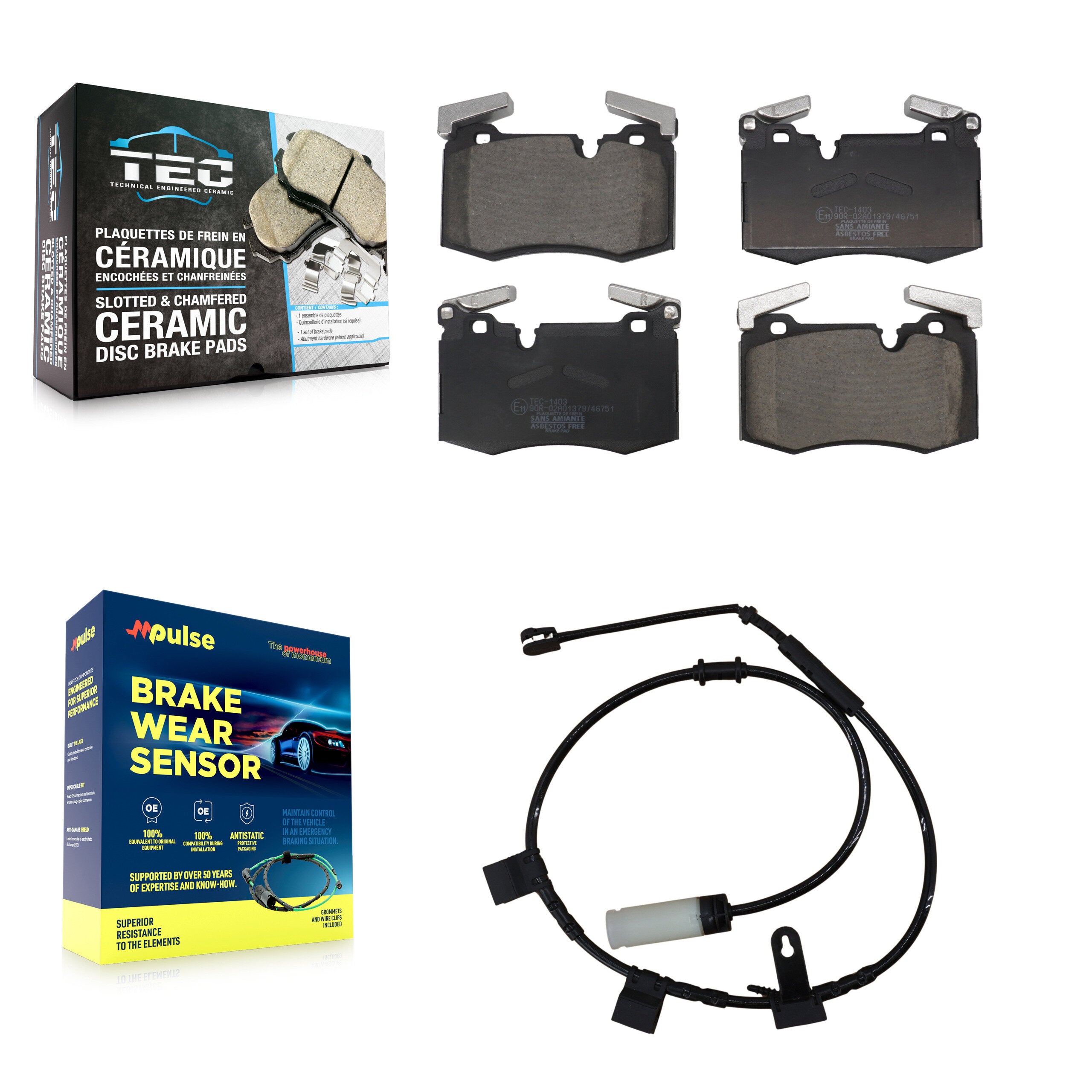 Front Ceramic Disc Brake Pads And Wear Sensors Kit For Mini Cooper KTW-101700