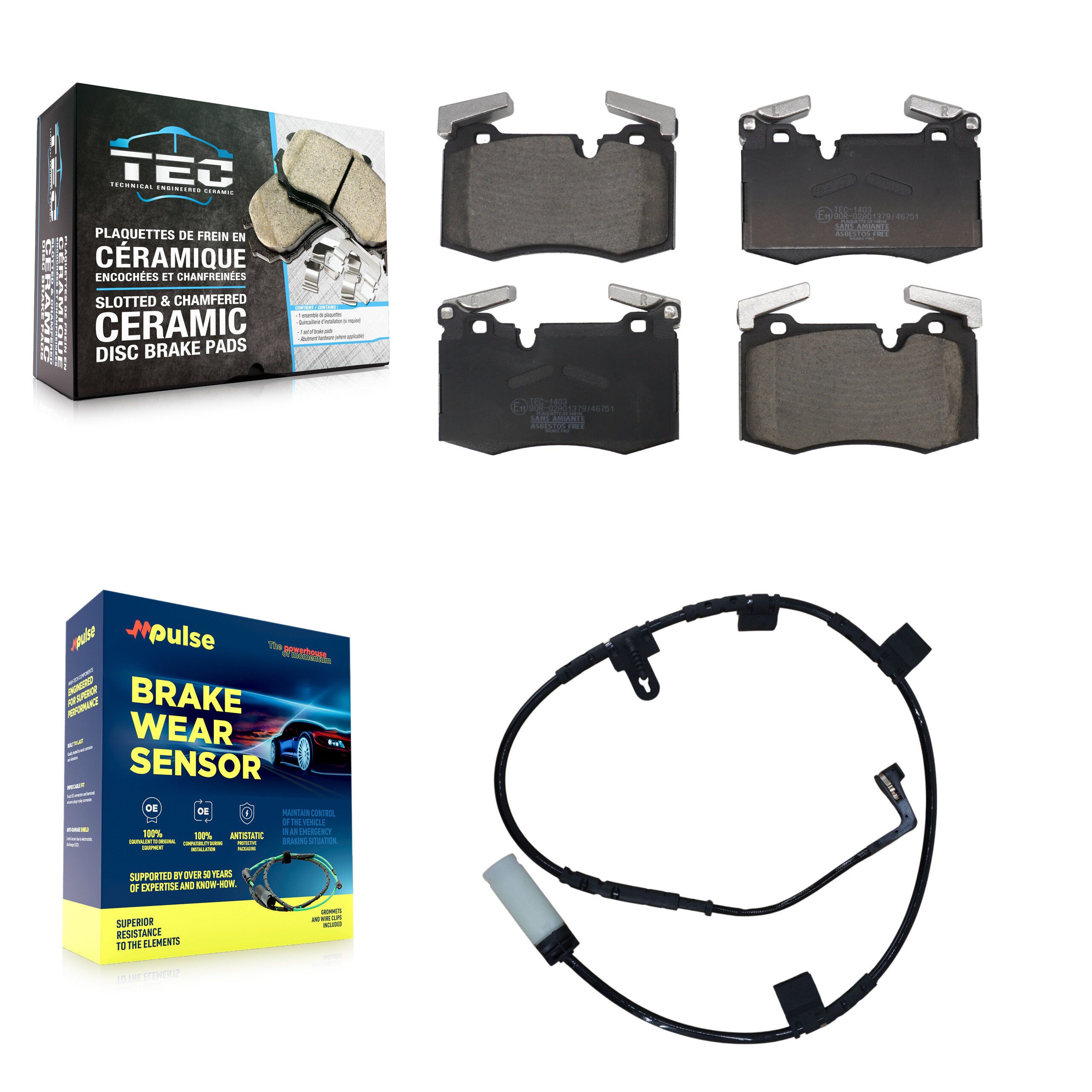 Front Ceramic Disc Brake Pads And Wear Sensors Kit For Mini Cooper KTW-101701