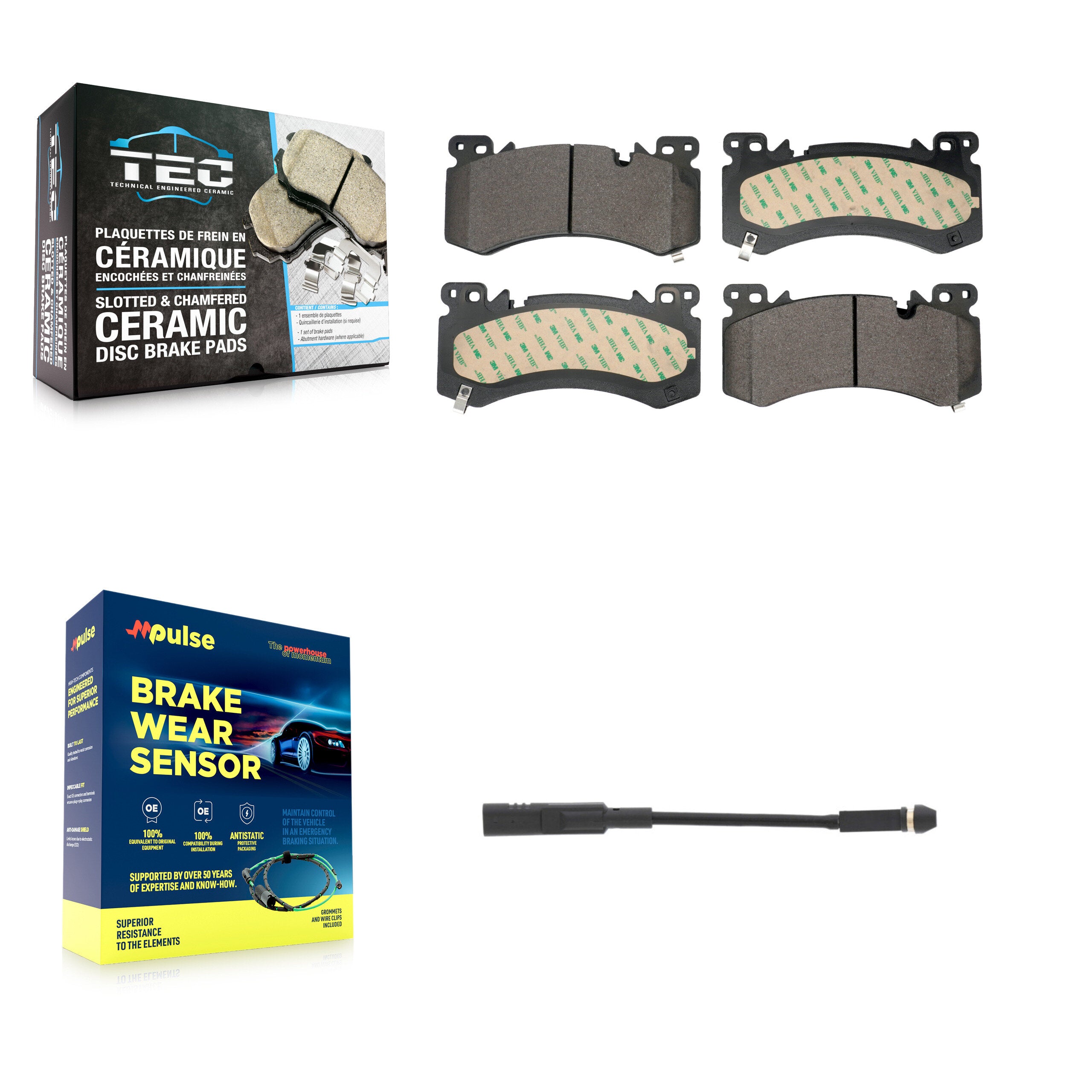 Front Ceramic Brake Pad Wear Sensor Kit For 21-22 Chevrolet Tahoe 3.0L/5.3L/6.2L