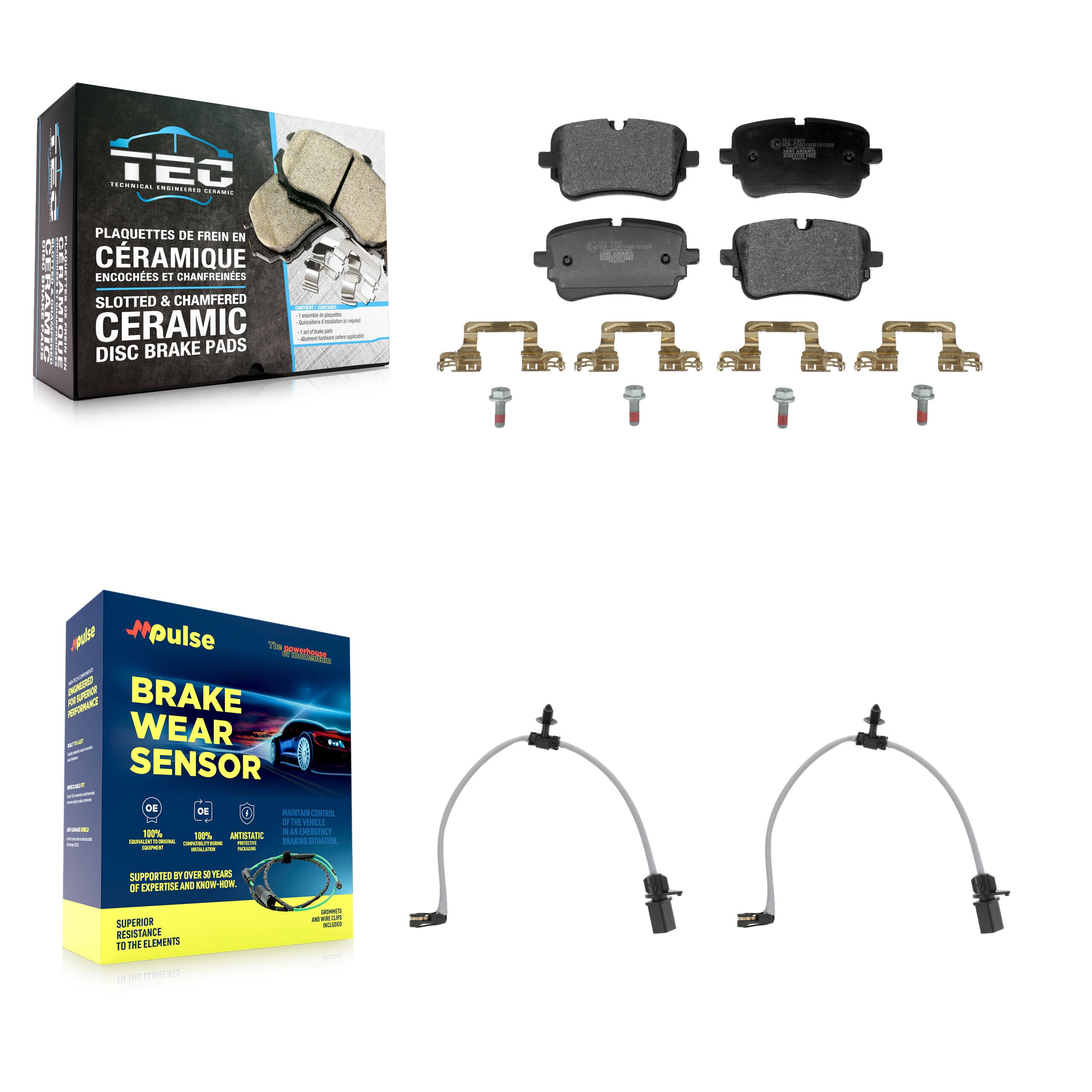 Rear Ceramic Brake Pad Wear Sensor Kit For Audi e-tron Quattro Sportback S6 S7 S