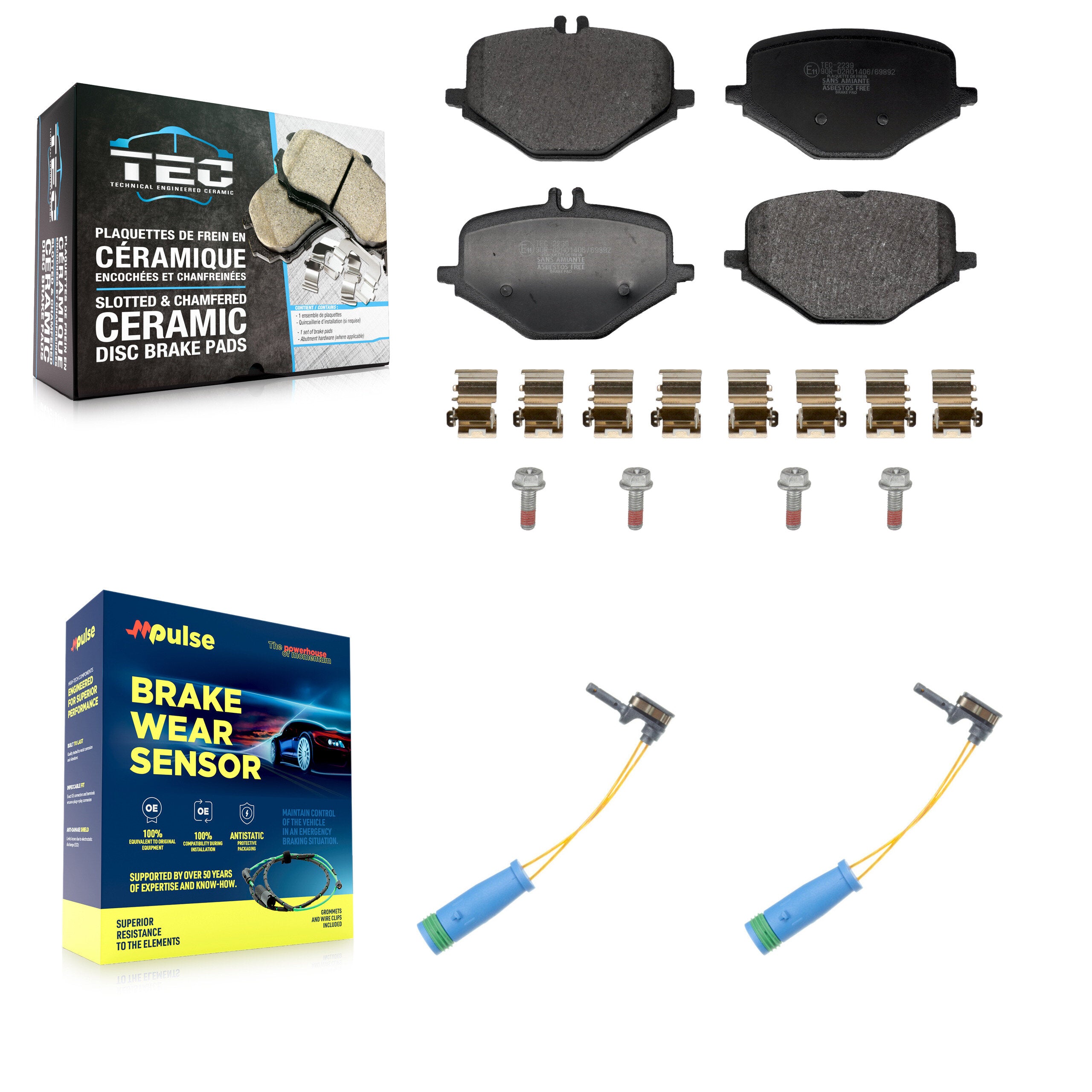 Rear Ceramic Brake Pad & Wear Sensor Kit For Mercedes-Benz G63 AMG GLE63 S GLS63