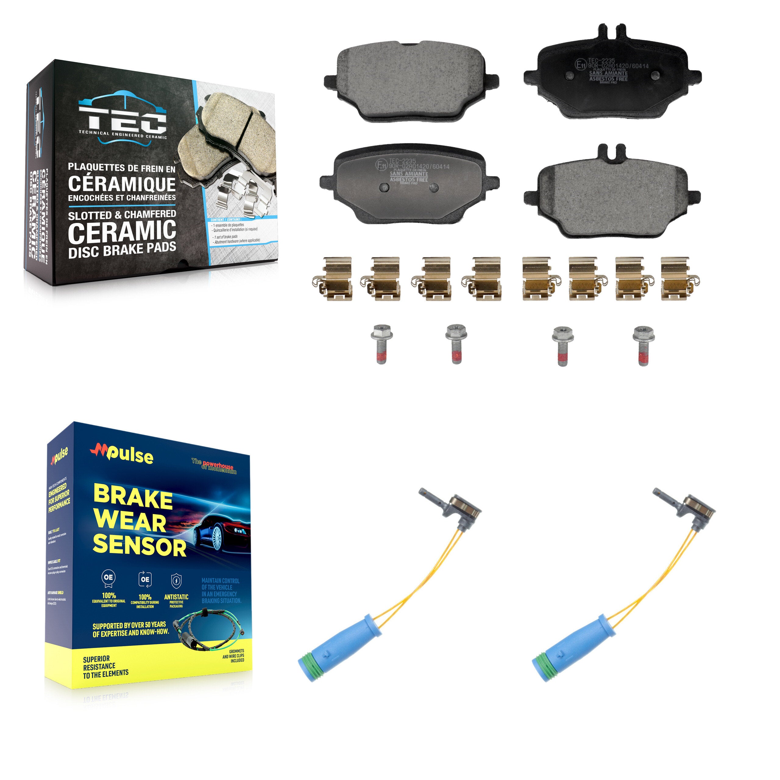 Rear Ceramic Disc Brake Pads And Wear Sensors Kit For Mercedes-Benz GLE350
