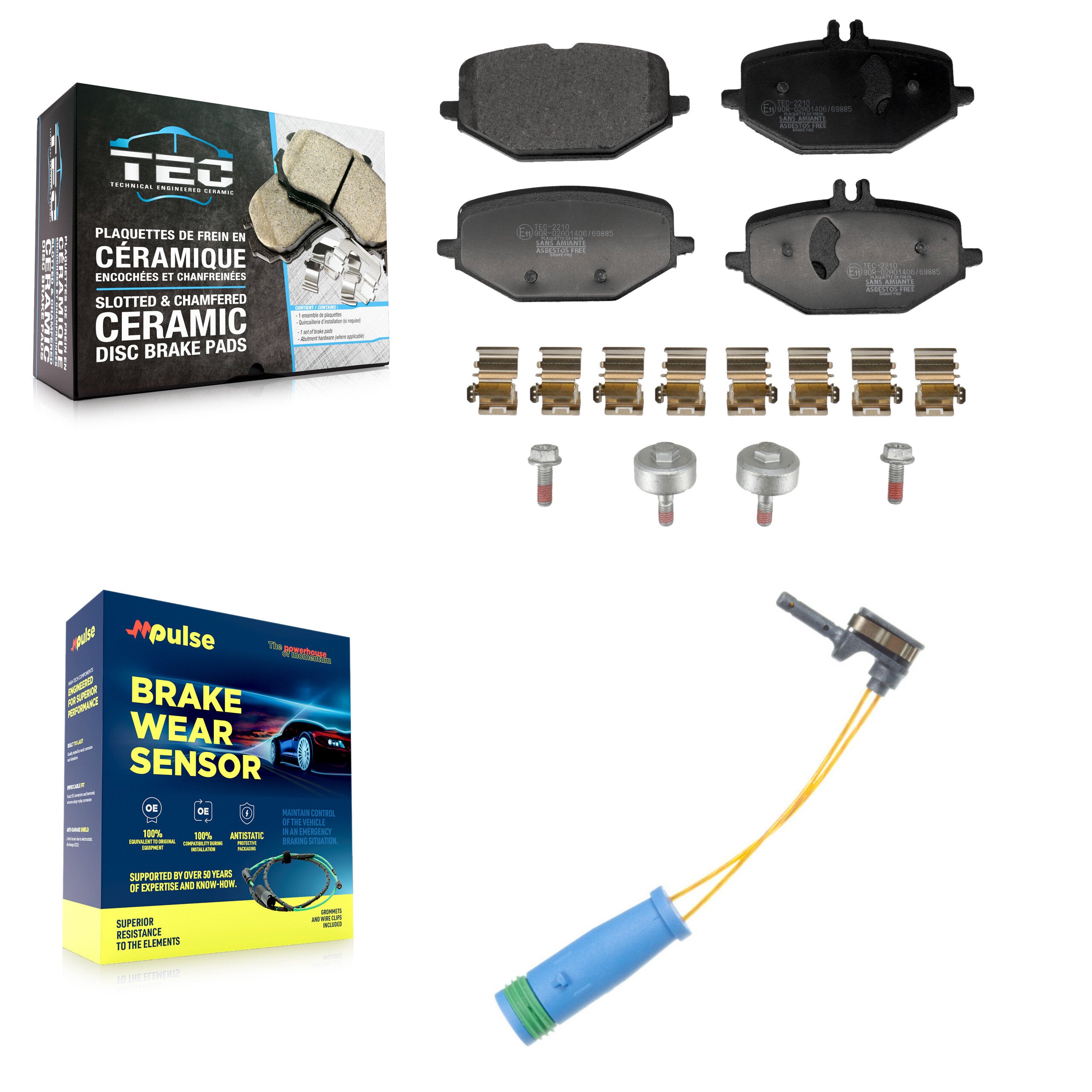 Rear Ceramic Brake Pads & Wear Sensor Kit For Mercedes-Benz GLE450 GLE350 GLS450
