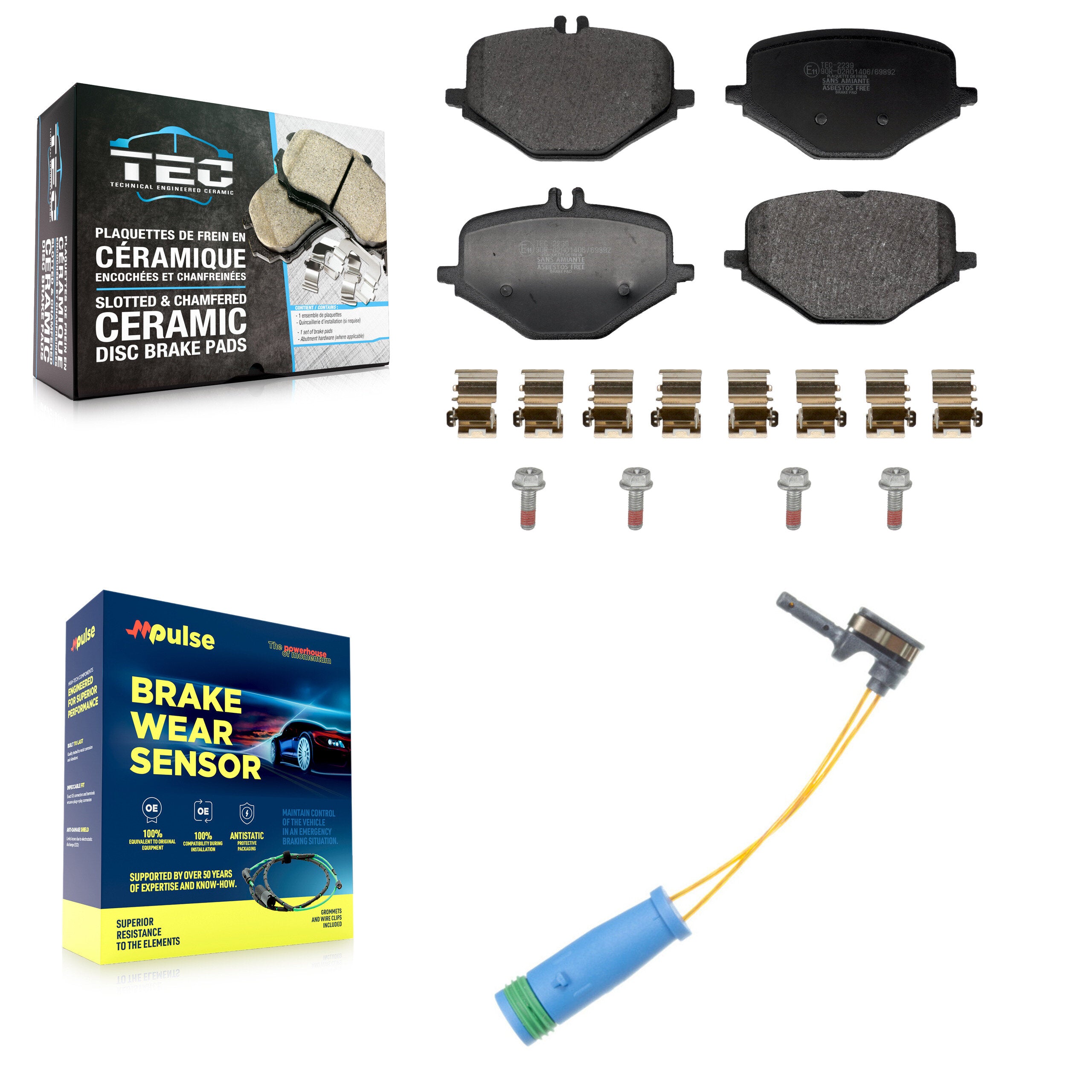 Rear Ceramic Brake Pad & Wear Sensor Kit For Mercedes-Benz G63 AMG GLE63 S GLS63