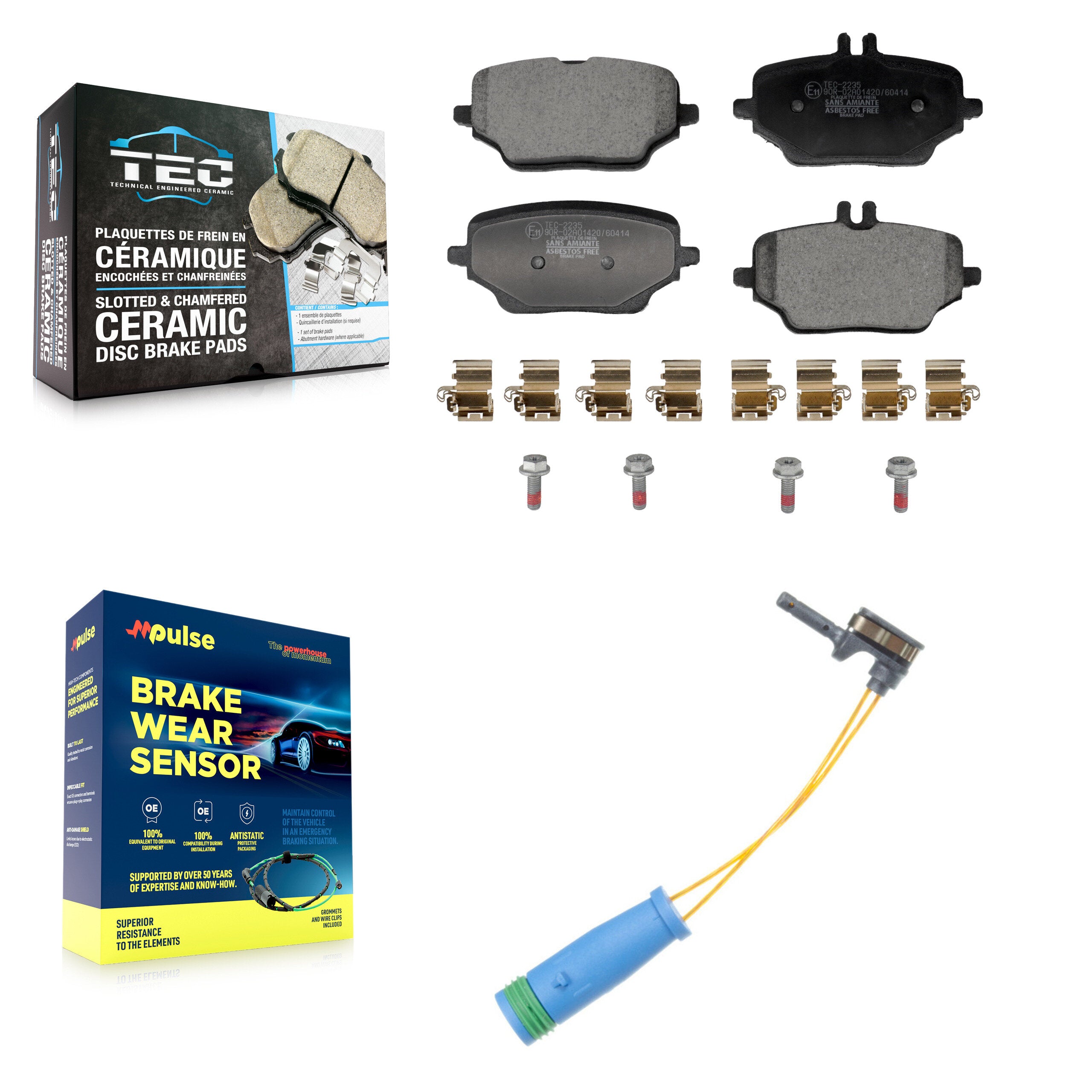 Rear Ceramic Disc Brake Pads And Wear Sensors Kit For Mercedes-Benz GLE350