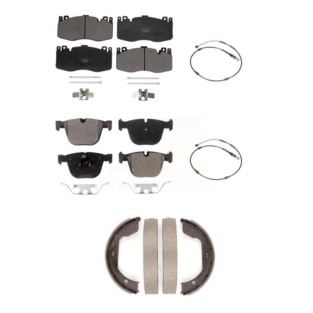 Front Rear Ceramic Brake Pads Wear Sensor Kit (5Pc) For 15-16 BMW X5 M with 4.4L