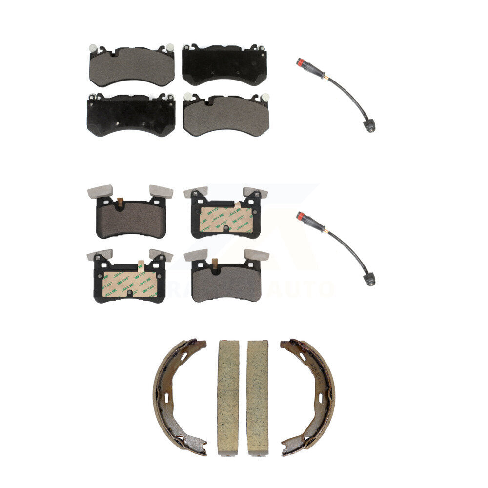 Front Rear Ceramic Brake Pad And Wear Sensor Kit (5Pc) For Mercedes-Benz C63 AMG