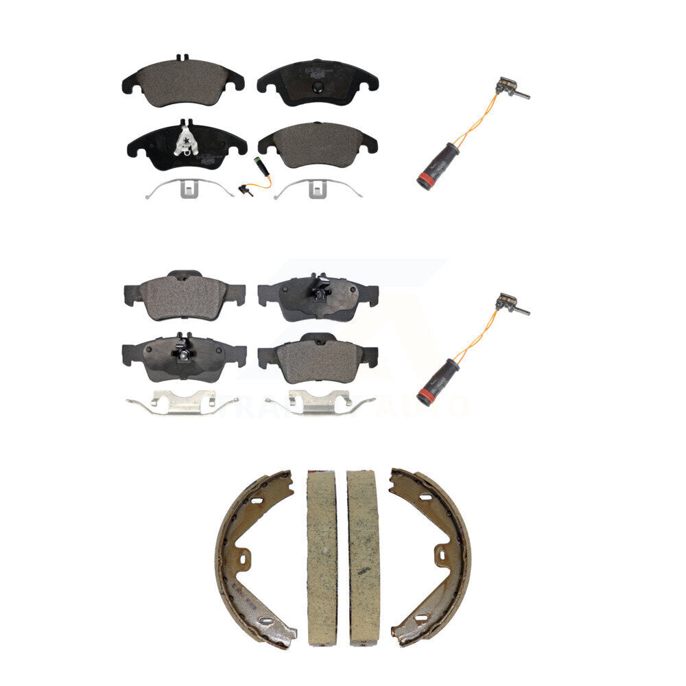 Front Rear Ceramic Brake Pads Extra Wear Sensor Kit (5Pc) For Mercedes-Benz E350