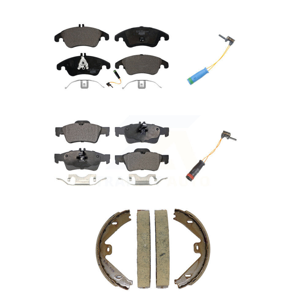 Front Rear Ceramic Brake Pads Extra Wear Sensor Kit (5Pc) For Mercedes-Benz E400