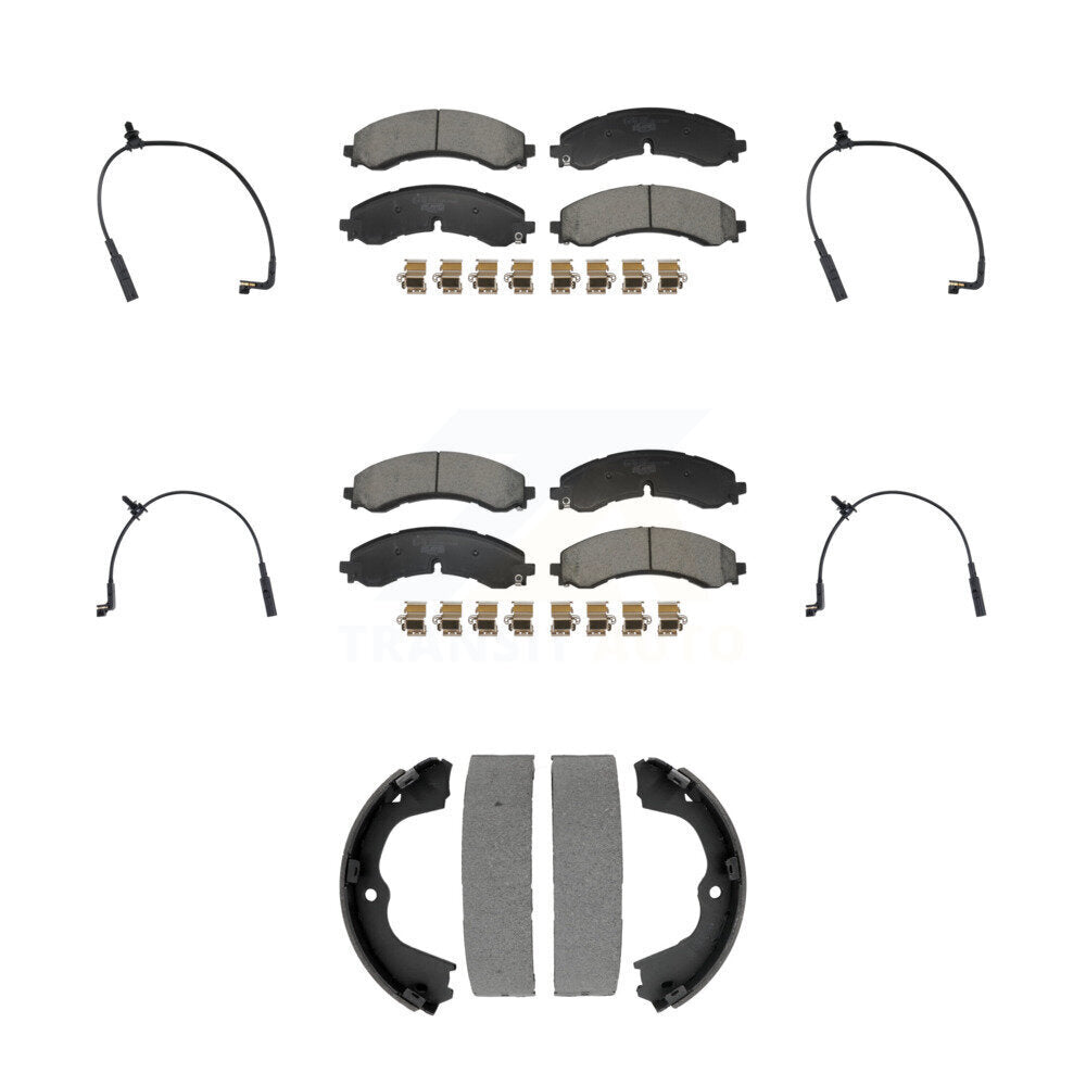 Front Rear Ceramic Brake Pad Wear Sensor Kit (7Pc) For GMC Chevrolet Sierra 2500