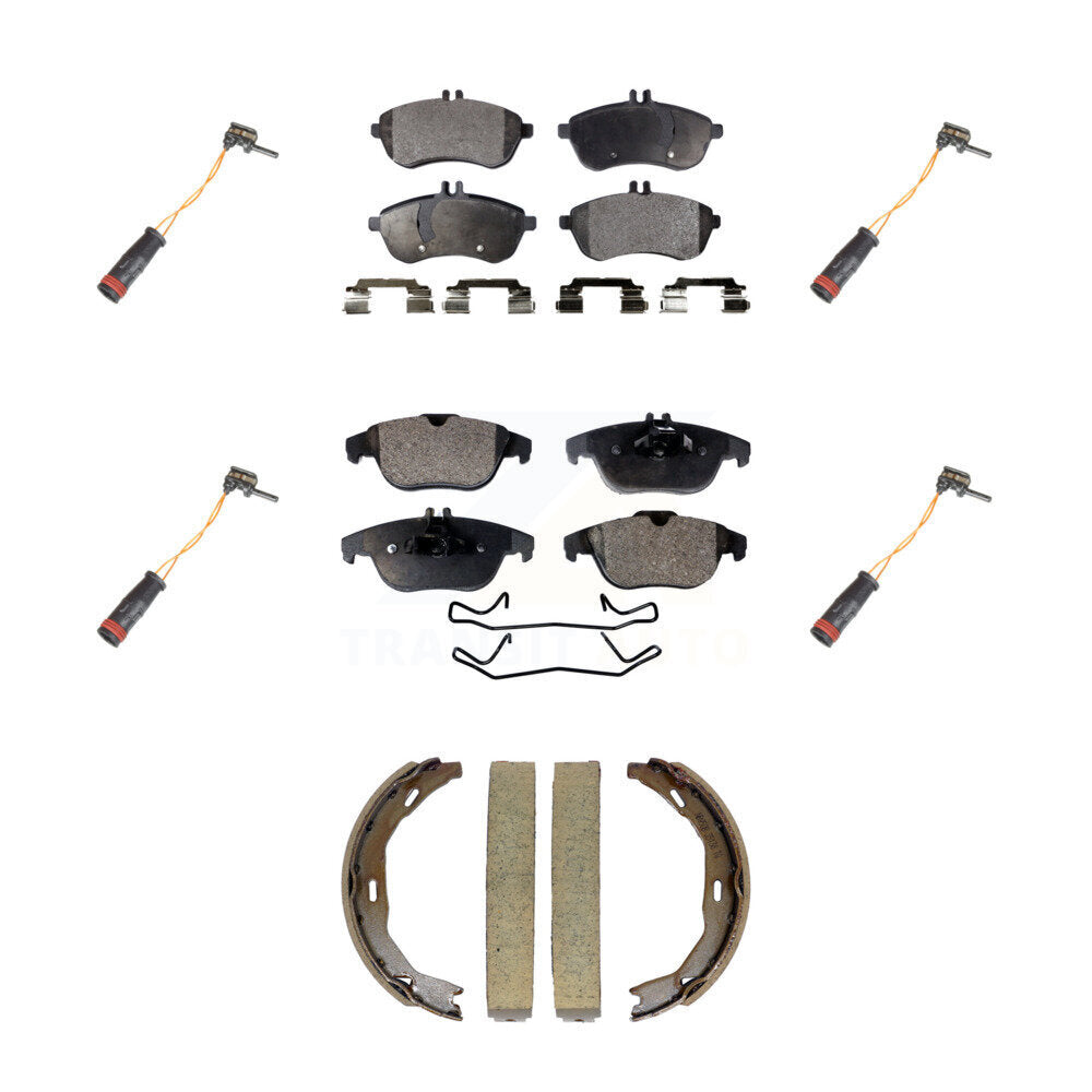Front Rear Ceramic Brake Pad & Wear Sensor Kit (7Pc) For Mercedes-Benz C300 C250