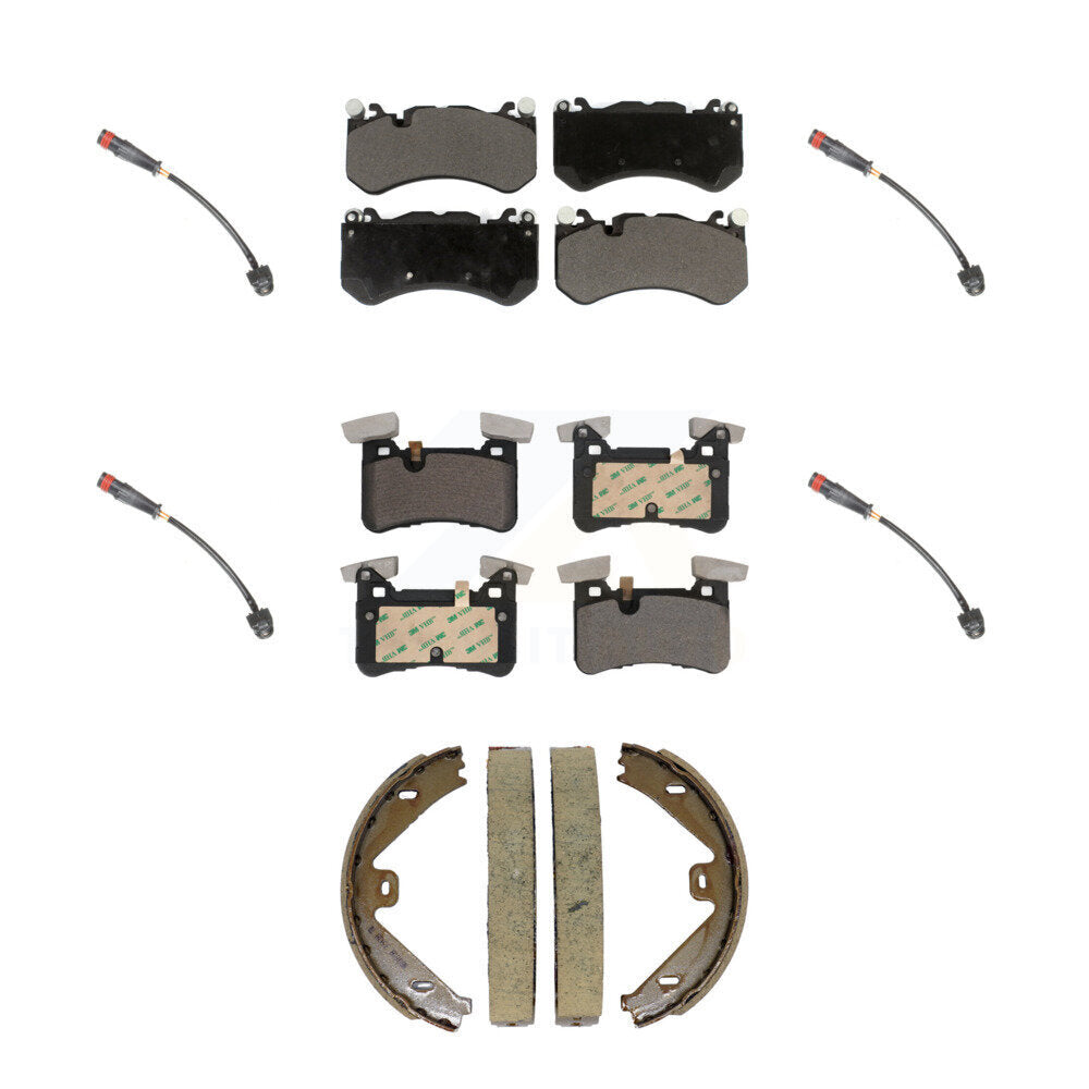Front Rear Ceramic Brake Pad & Wear Sensor Kit (7Pc) For Mercedes-Benz E63 AMG S