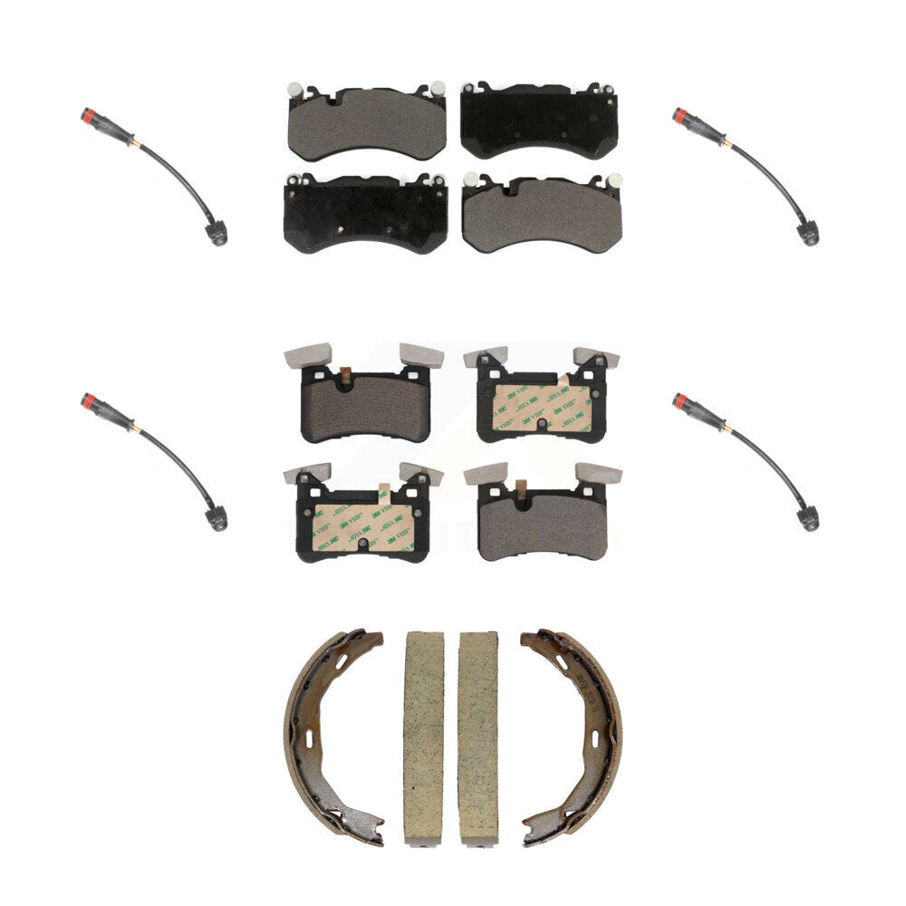 Front Rear Ceramic Brake Pad And Wear Sensor Kit (7Pc) For Mercedes-Benz C63 AMG