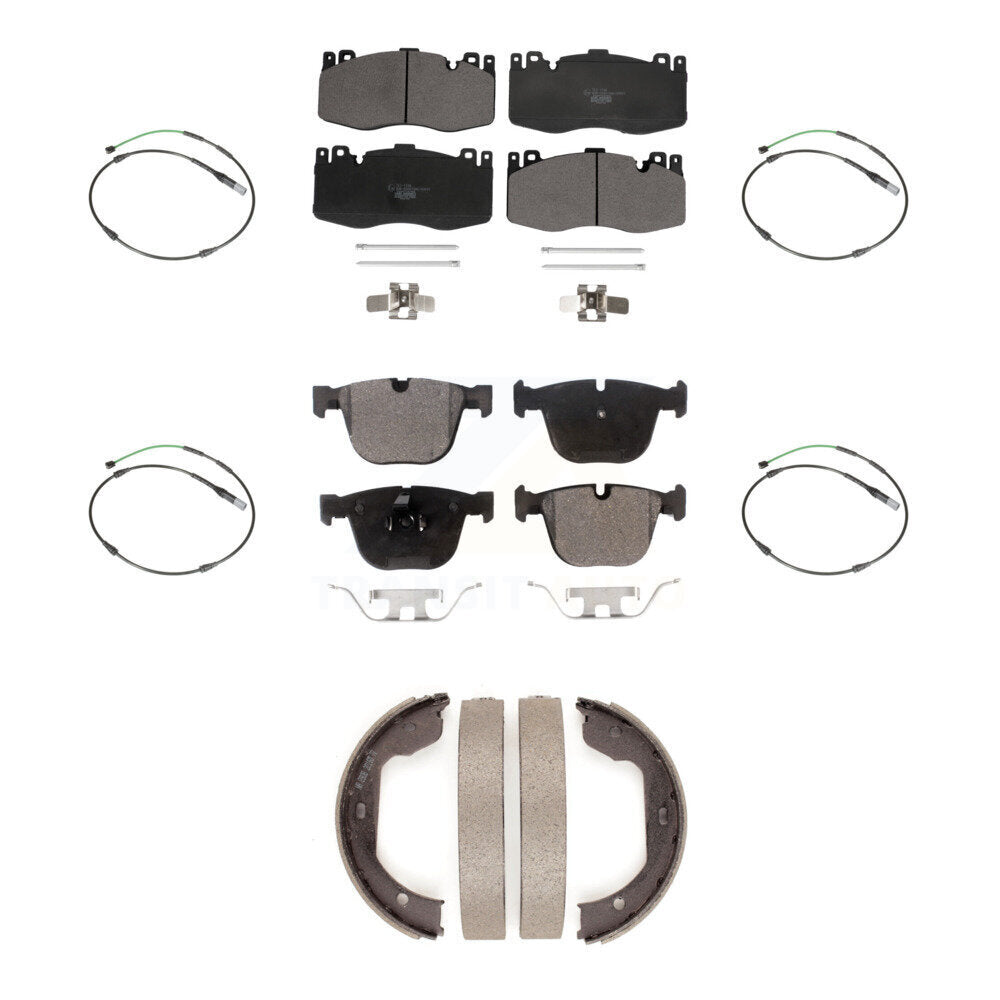 Front Rear Ceramic Brake Pads Wear Sensor Kit (7Pc) For 15-16 BMW X5 M with 4.4L