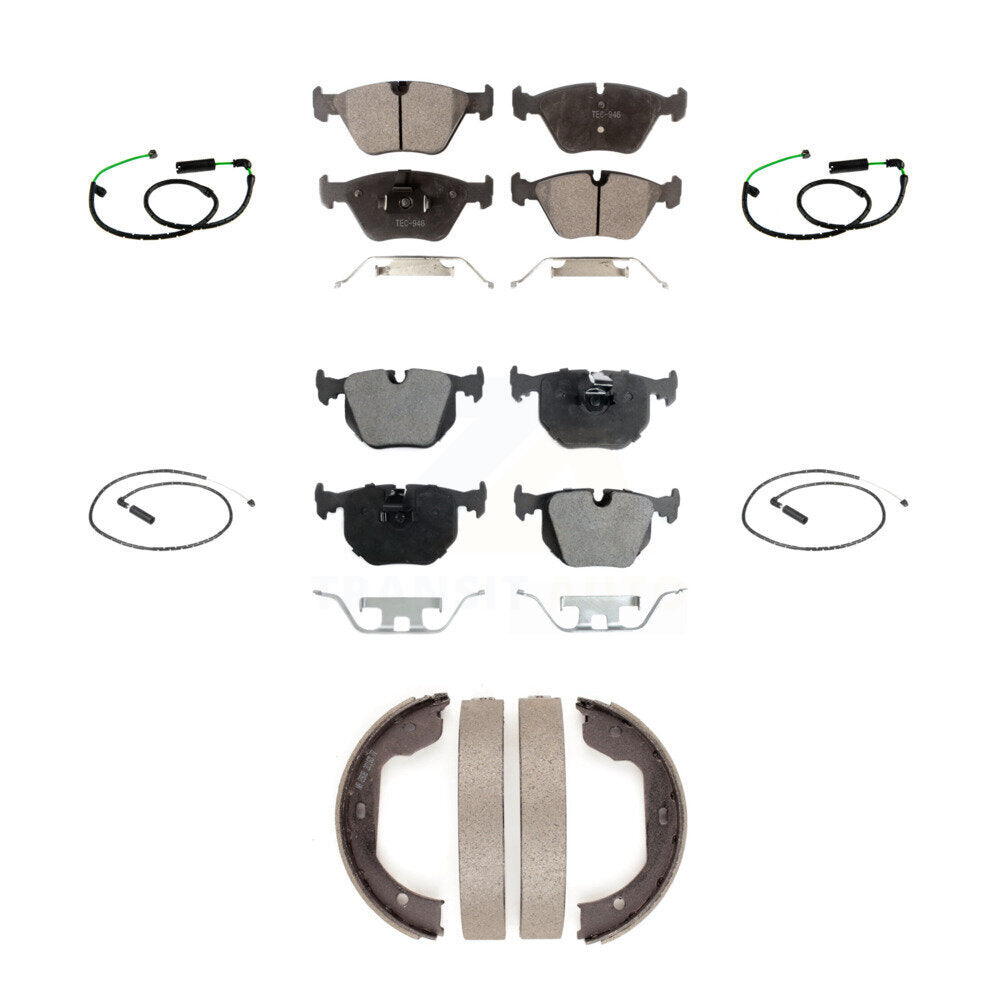 Front Rear Ceramic Disc Brake Pads And Wear Sensors Kit (7Pc) For BMW X3 3.0L