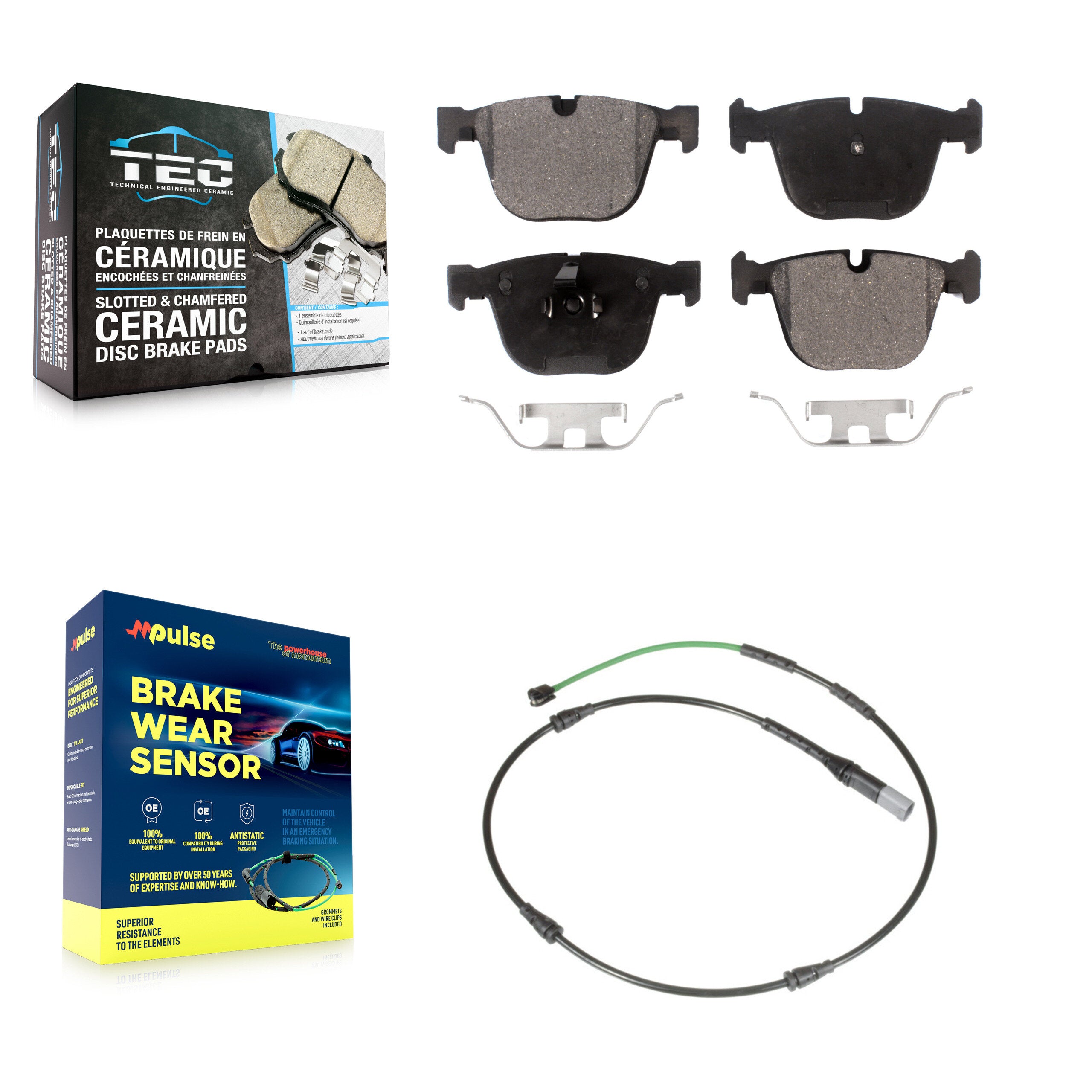 Rear Ceramic Disc Brake Pad And Wear Sensor Kit For 2015-2016 BMW X5 M with 4.4L