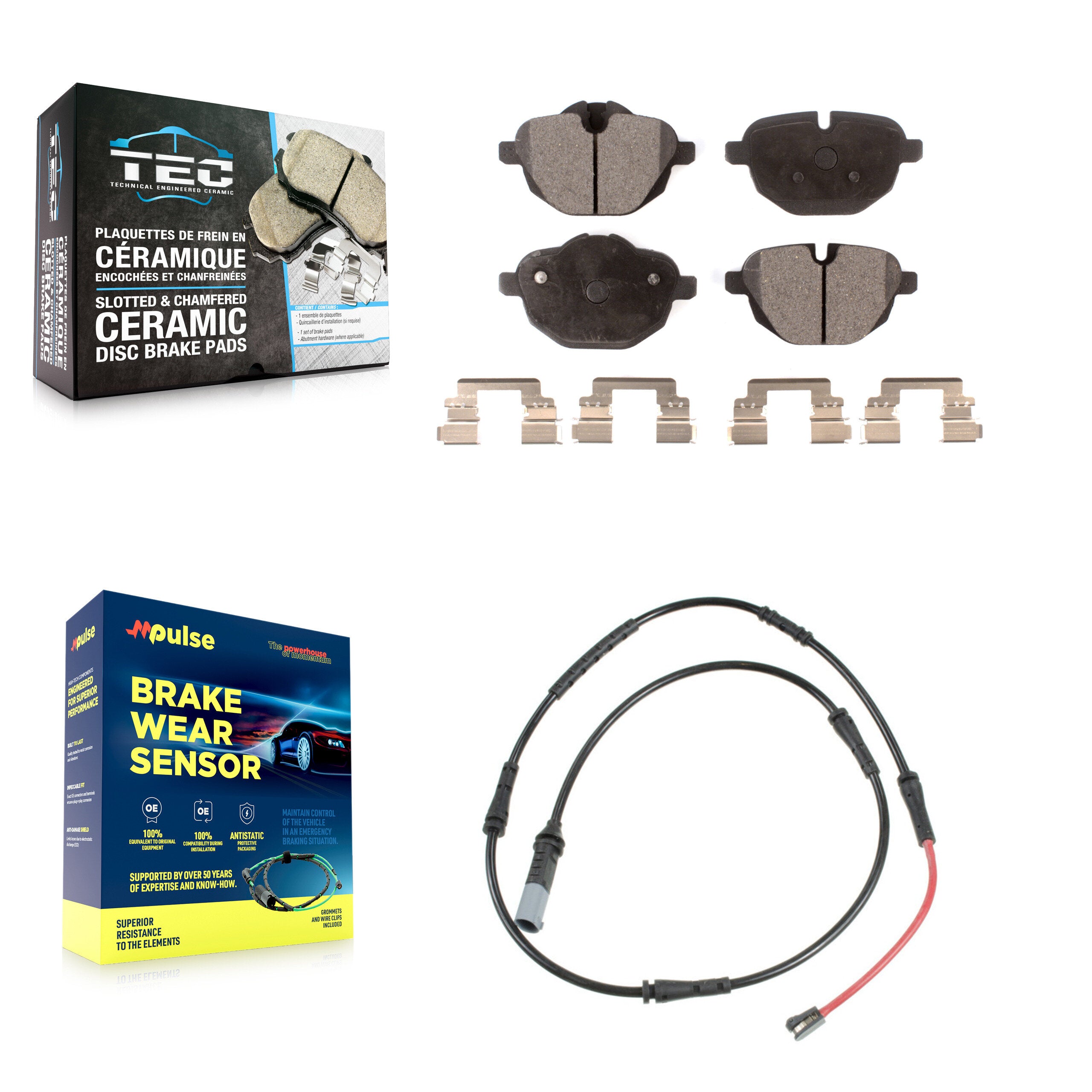 Rear Ceramic Disc Brake Pads And Wear Sensors Kit For BMW 528i xDrive 535d