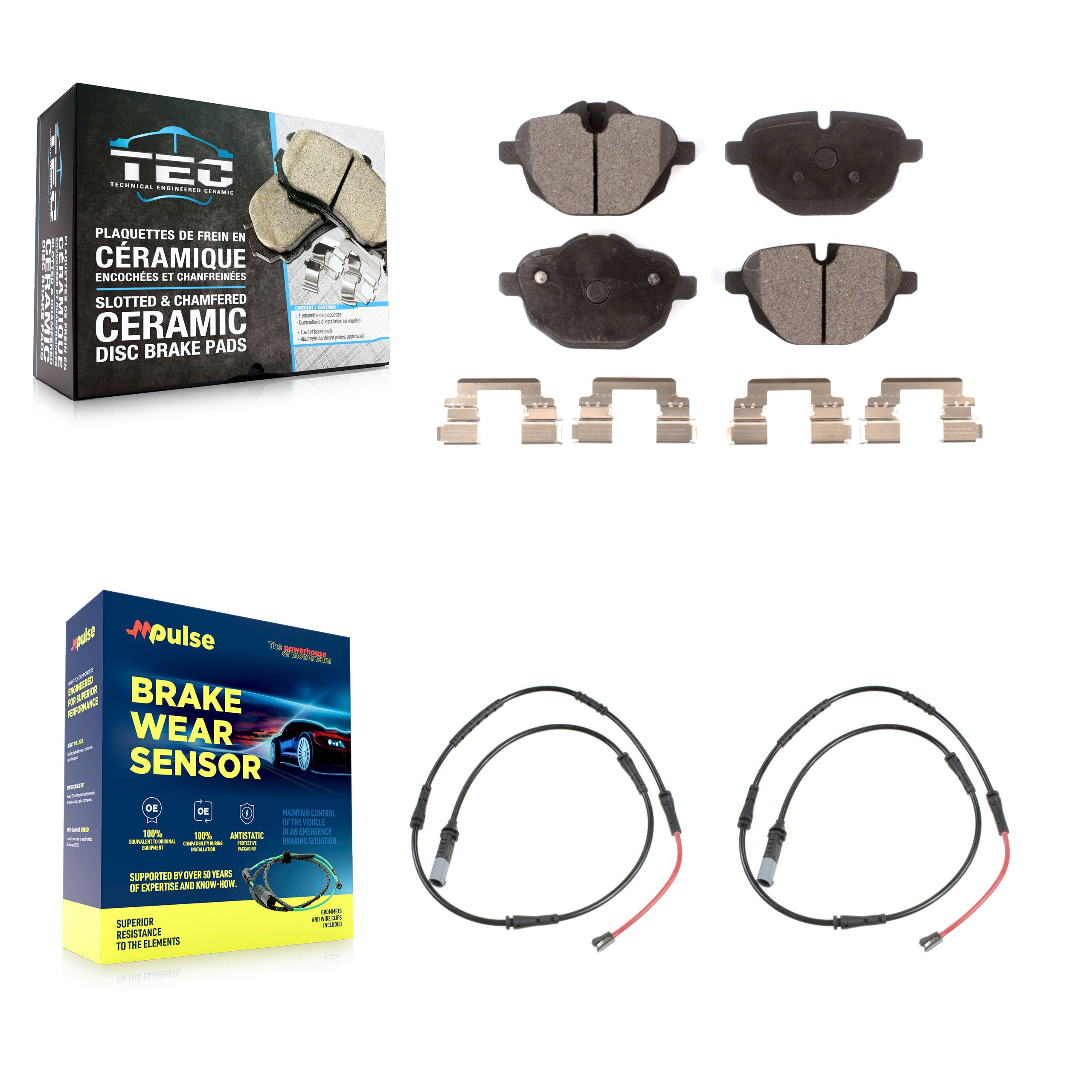 Rear Ceramic Disc Brake Pads And Wear Sensors Kit For BMW 528i xDrive 535d