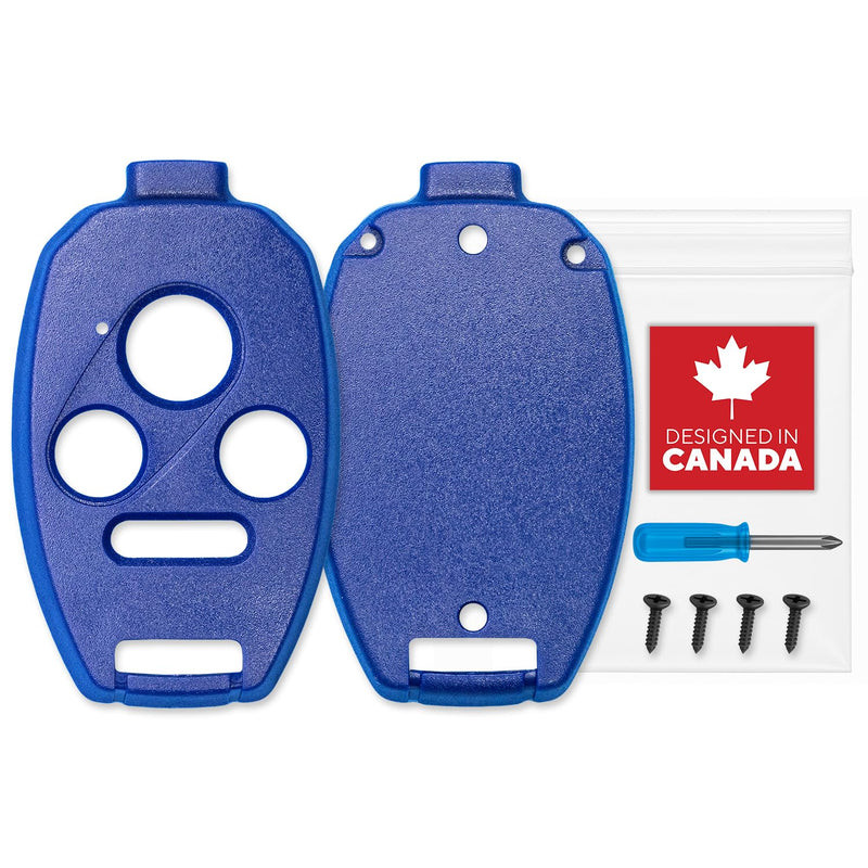 Key Fob Shell Case for Honda Civic, Accord, CRV, Pilot, Fit, Pilot, Ridgeline (4 button-blue)