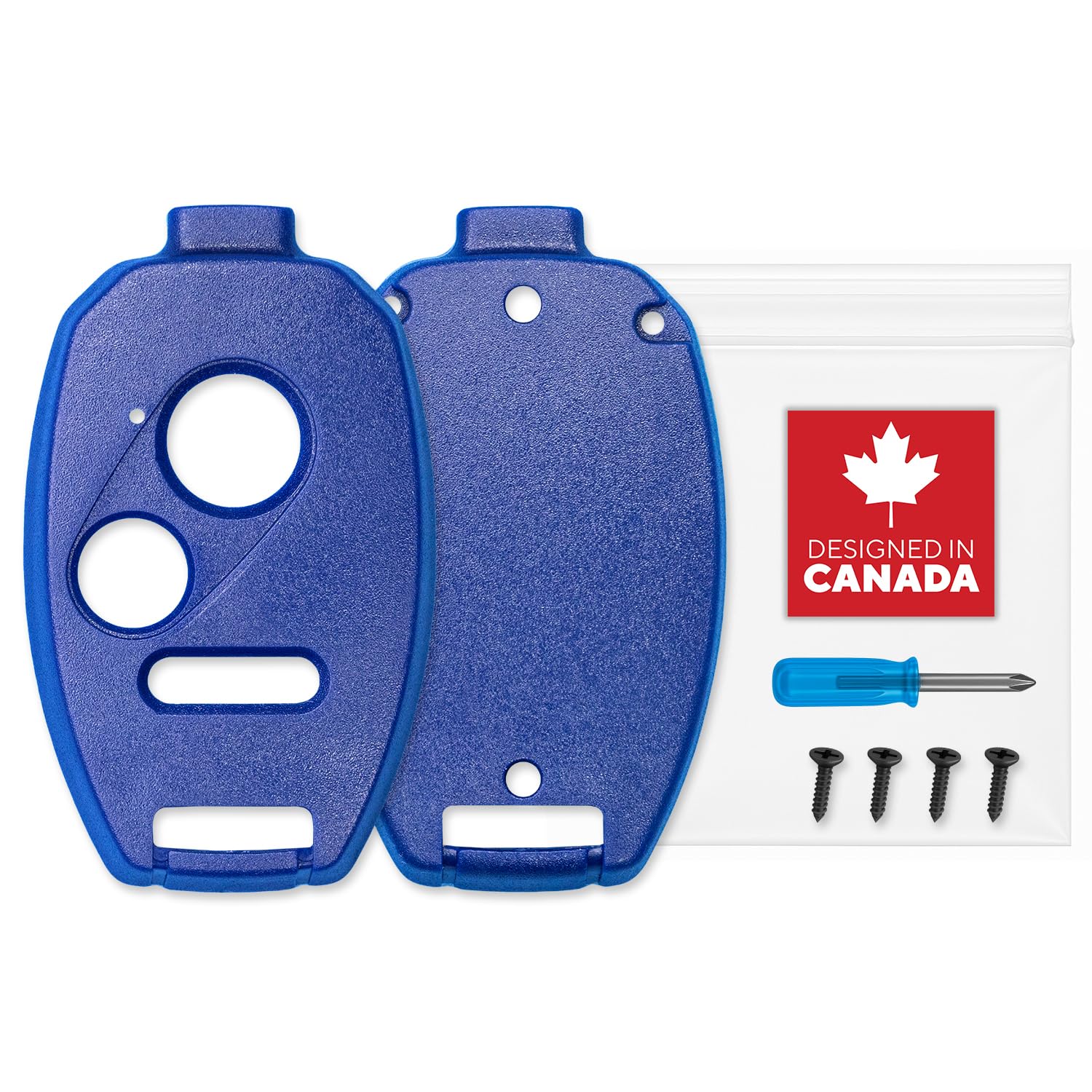 Key Fob Shell Case for Honda Civic, Accord, CRV, Pilot, Fit, Pilot, Ridgeline (Blue - 3 Button)