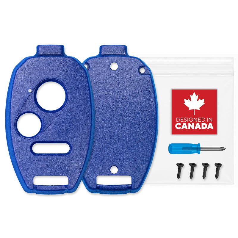 Key Fob Shell Case for Honda Civic, Accord, CRV, Pilot, Fit, Pilot, Ridgeline (Blue - 3 Button)