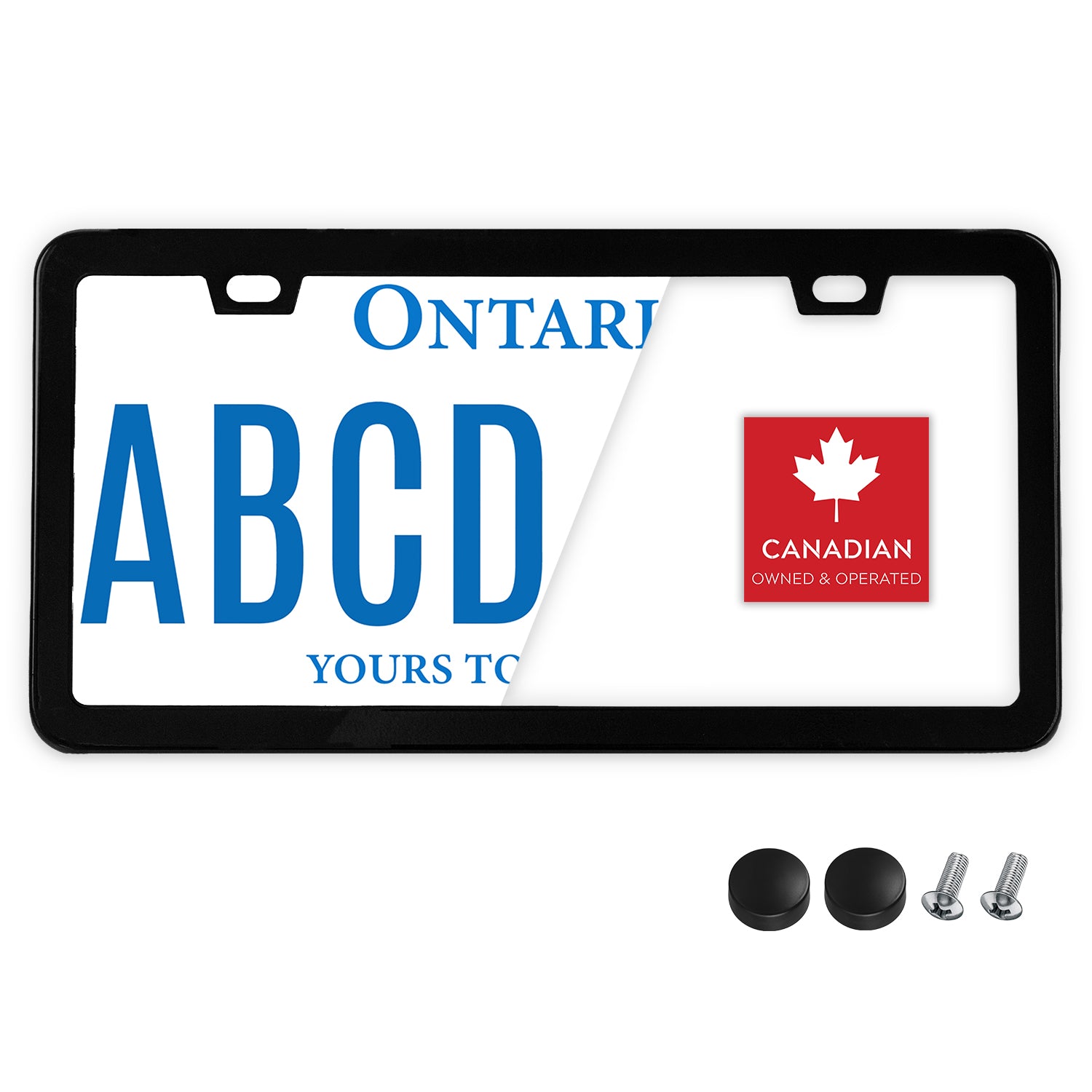 StandardAutoPart Black Metal Premium License Plate Frame – Rust-Proof, Rattle-Free, Weather-Resistant, Universal Fit Front & Rear, Slim Top & Bottom Design with Screw Caps, Car Tag Holder