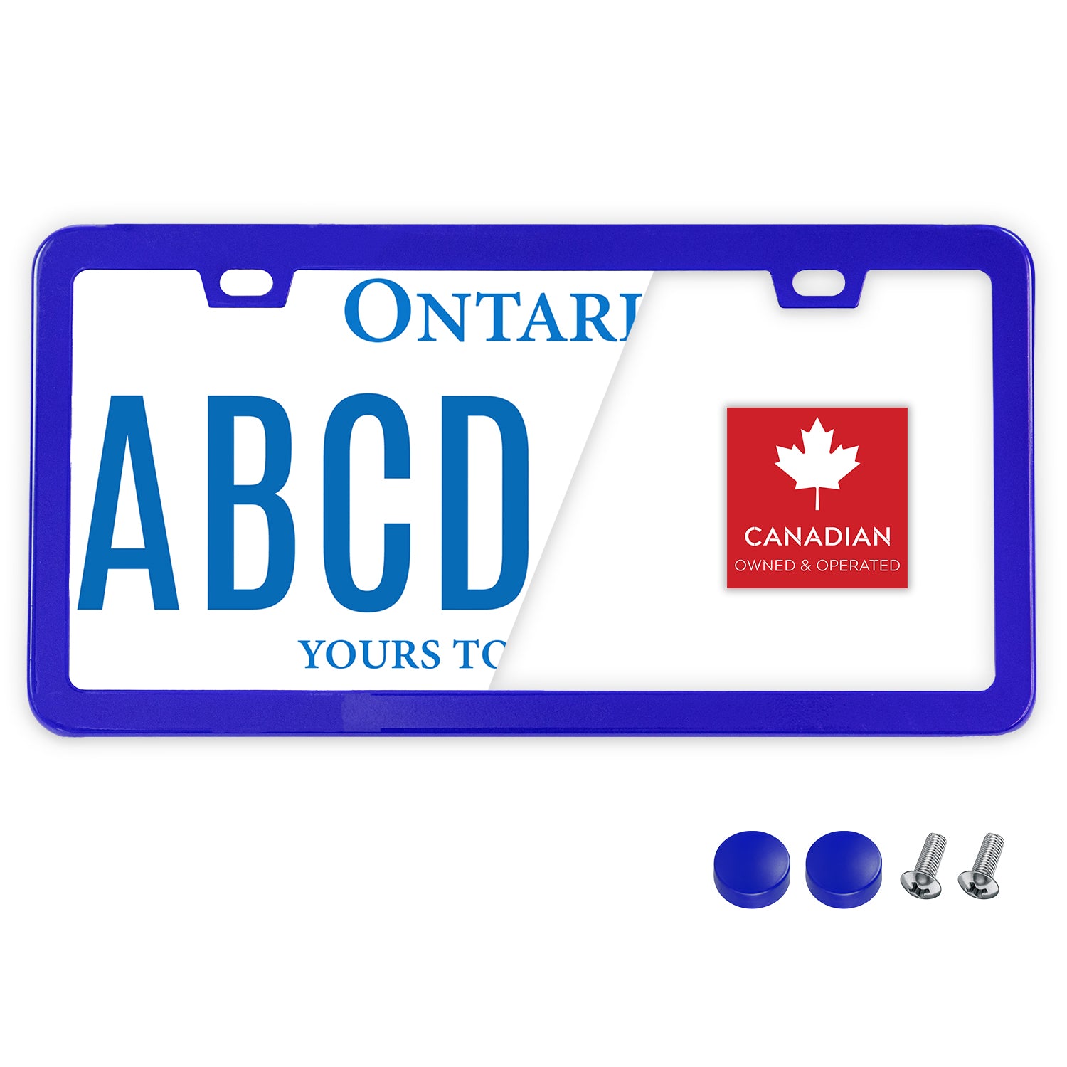 StandardAutoPart Blue Metal Premium License Plate Frame – Rust-Proof, Rattle-Free, Weather-Resistant, Universal Fit Front & Rear, Slim Top & Bottom Design with Screw Caps, Car Tag Holder