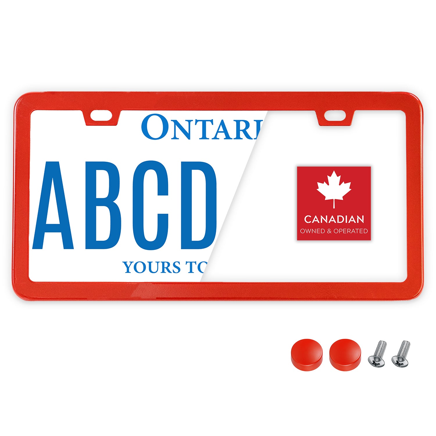 StandardAutoPart Red Metal Premium License Plate Frame – Rust-Proof, Rattle-Free, Weather-Resistant, Universal Fit Front & Rear, Slim Top & Bottom Design with Screw Caps, Car Tag Holder