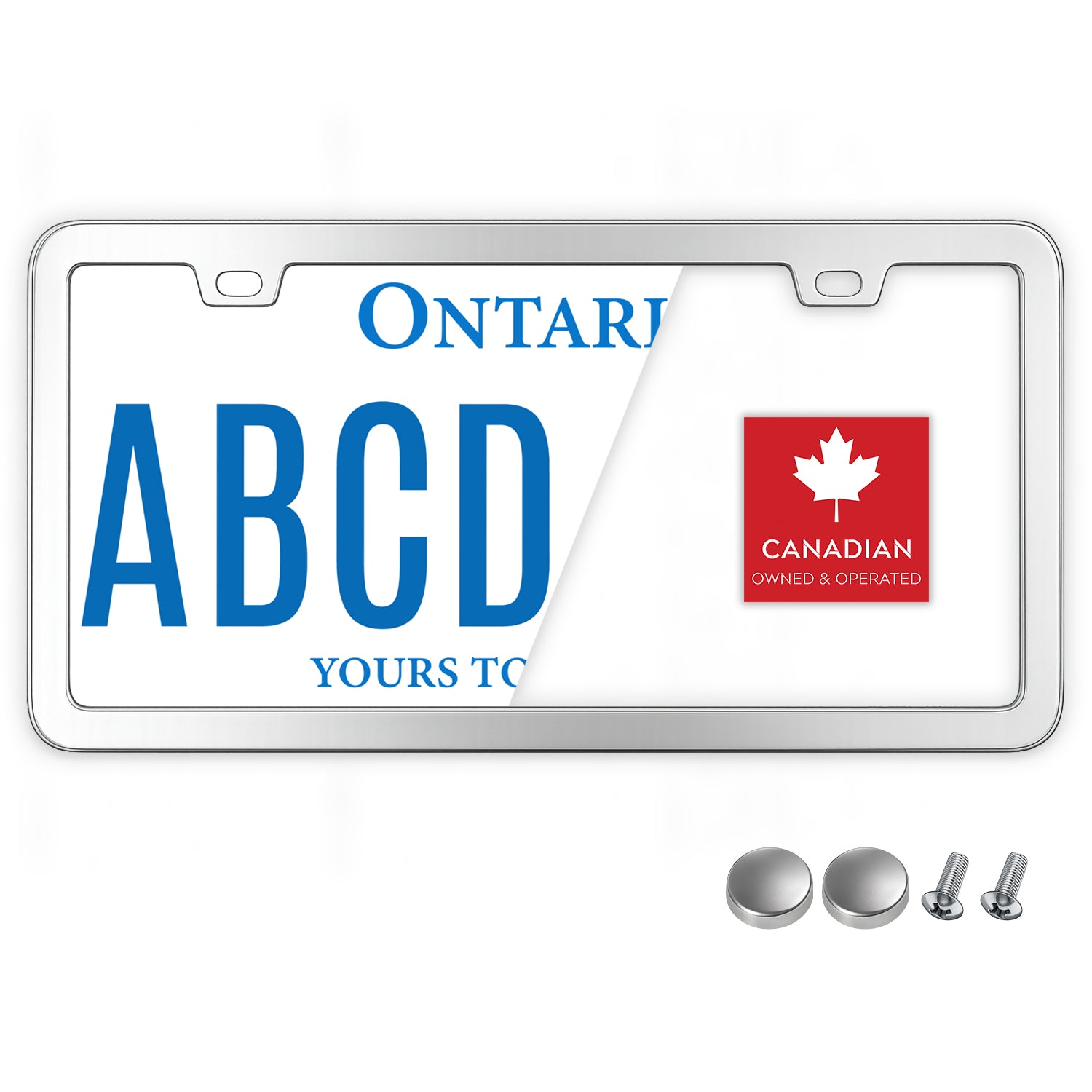 StandardAutoPart Mirror Stainless Steel Polished License Plate Frame – Rust-Proof, Weather-Resistant, Slim Universal Fit Car Tag Holder with Screw Caps